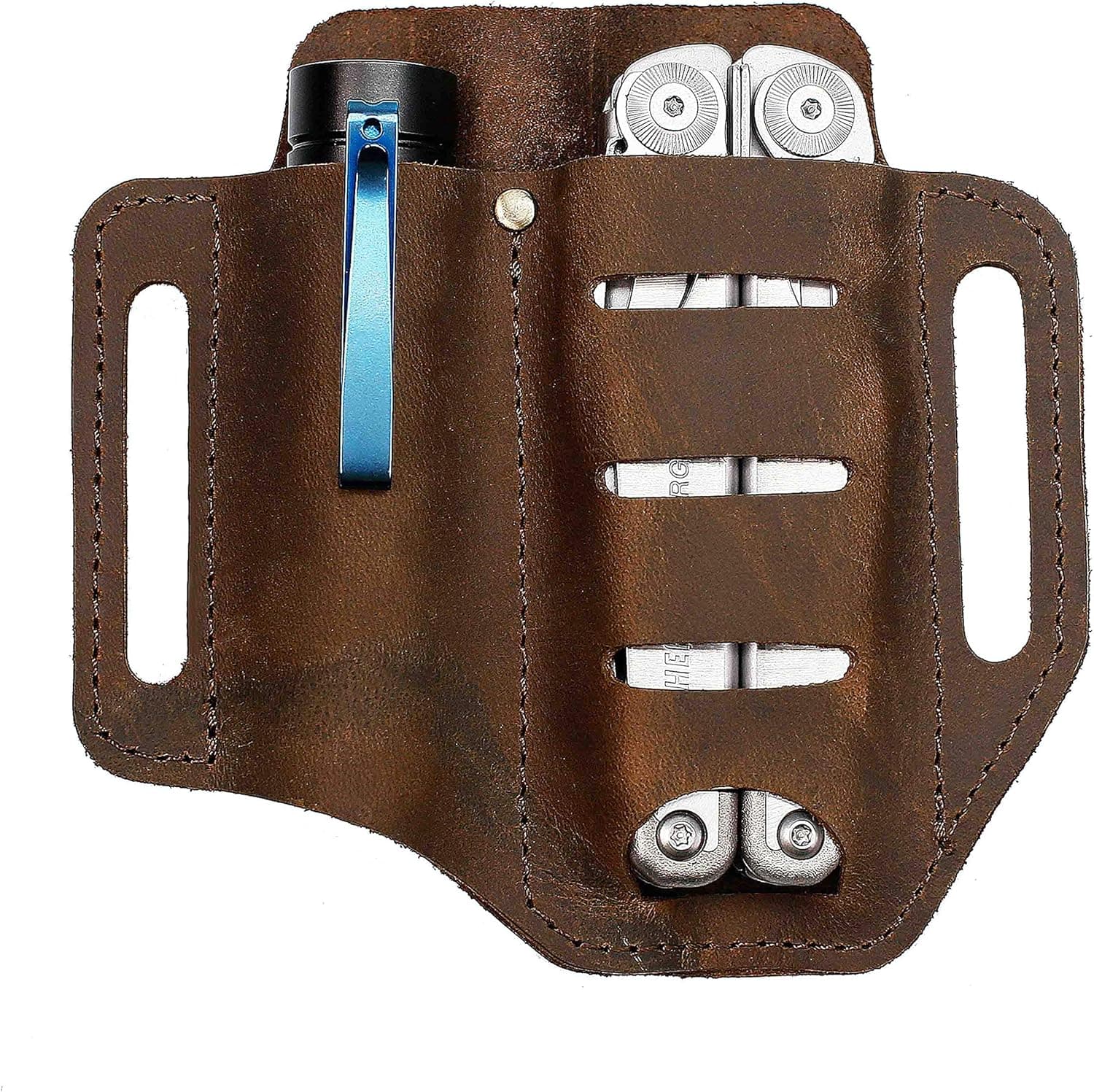 EASYANT Handmade EDC Leather Sheath/Leather Flashlight Holster/Knife Pouches and More Multitools