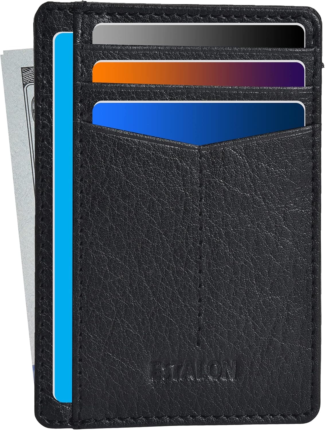 ESTALON Real Leather Wallet for Men & Women - RFID Slim Credit Card Holder Front Pocket Minimalist Small Cute Wallets with ID Window