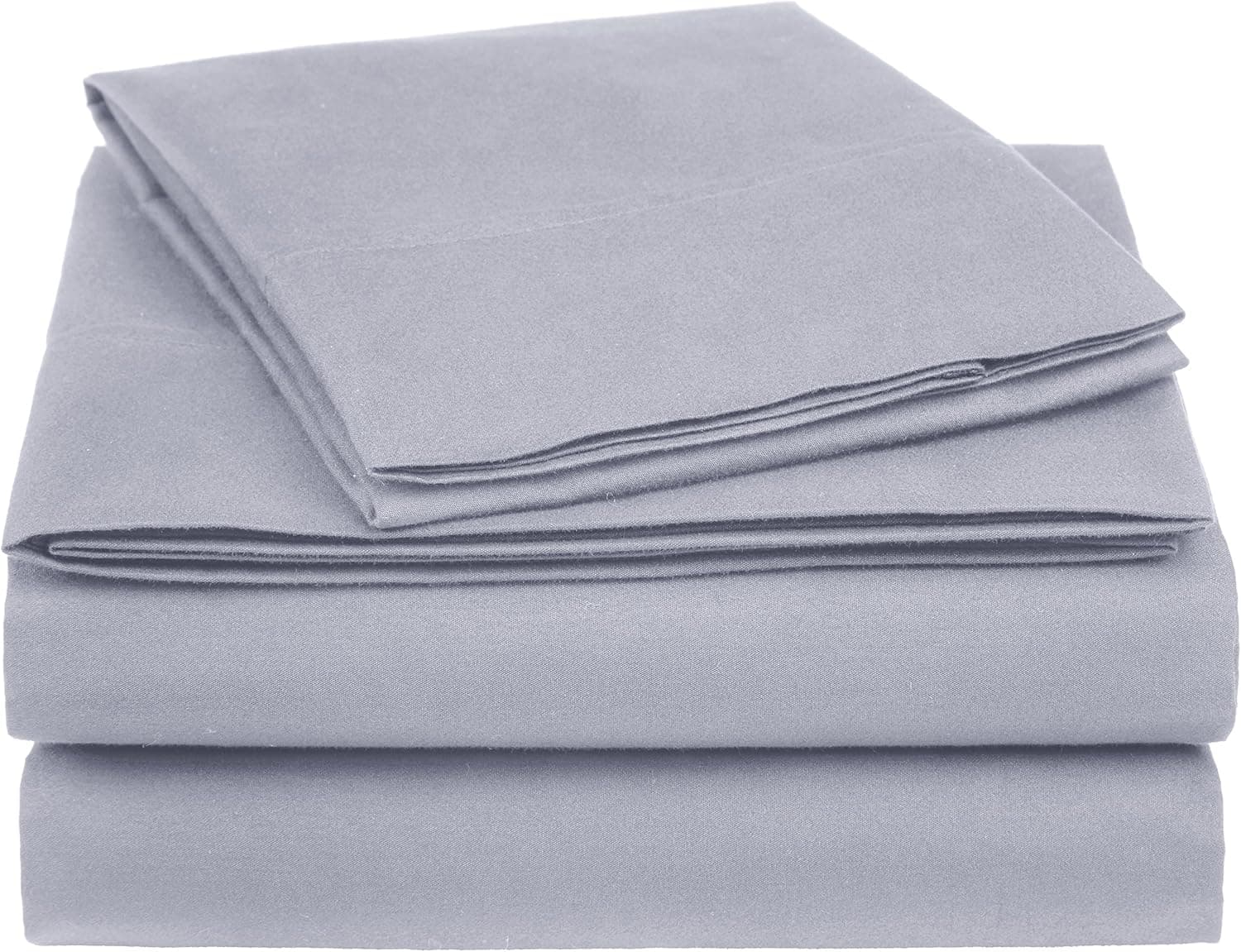 Amazon Basics Essential Cotton Blend Bed Sheet Set,3 pcs, Twin, Dark Grey