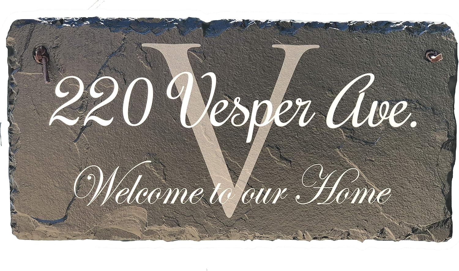 Sassy Squirrel Beautifully Handcrafted and Customizable Slate Home Address Plaque (12"x6" or 18"x8") Improve The Curb Appeal of Your Property with This Bespoke House Sign.