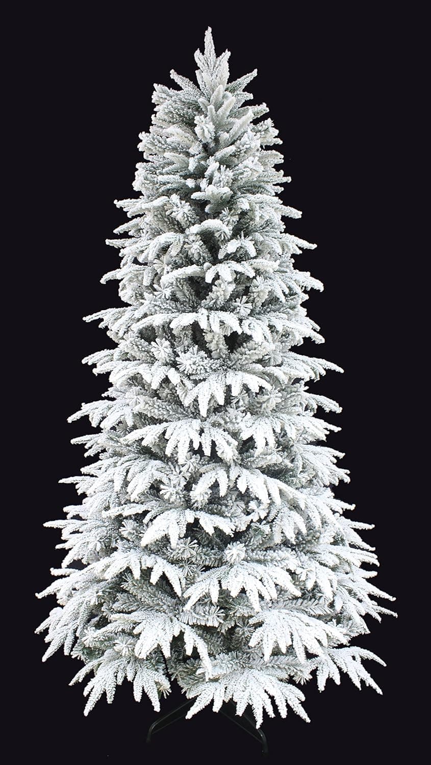 7 Foot Forest Spruce Flocked Slim Artificial Christmas Tree (7ft Unlit)