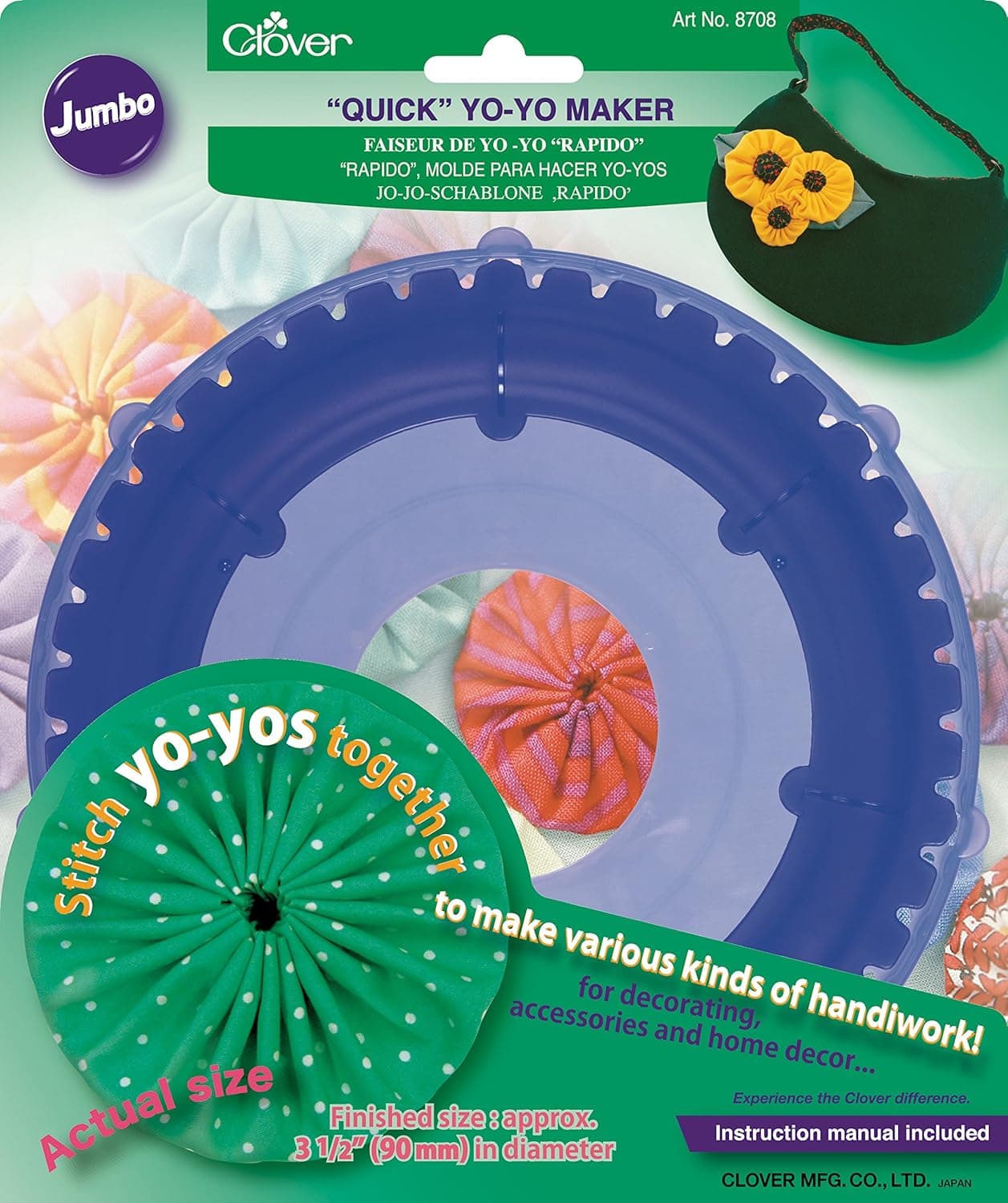 Clover 83020 Quick Yo Yo Maker-Jumbo Round 3-1/2"
