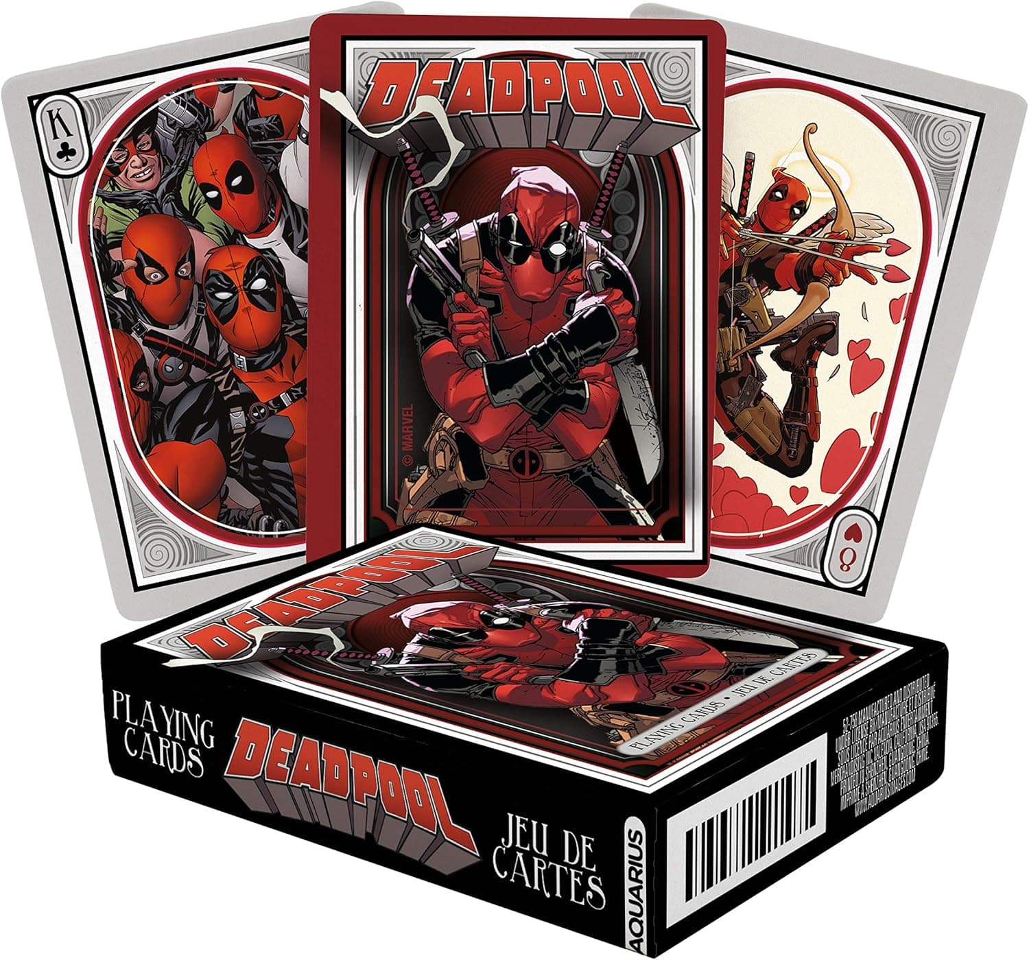 AQUARIUS Marvel Deadpool Playing Cards - Deadpool Themed Deck of Cards for Your Favorite Card Games - Officially Licensed Deadpool Merchandise & Collectibles - Poker Size
