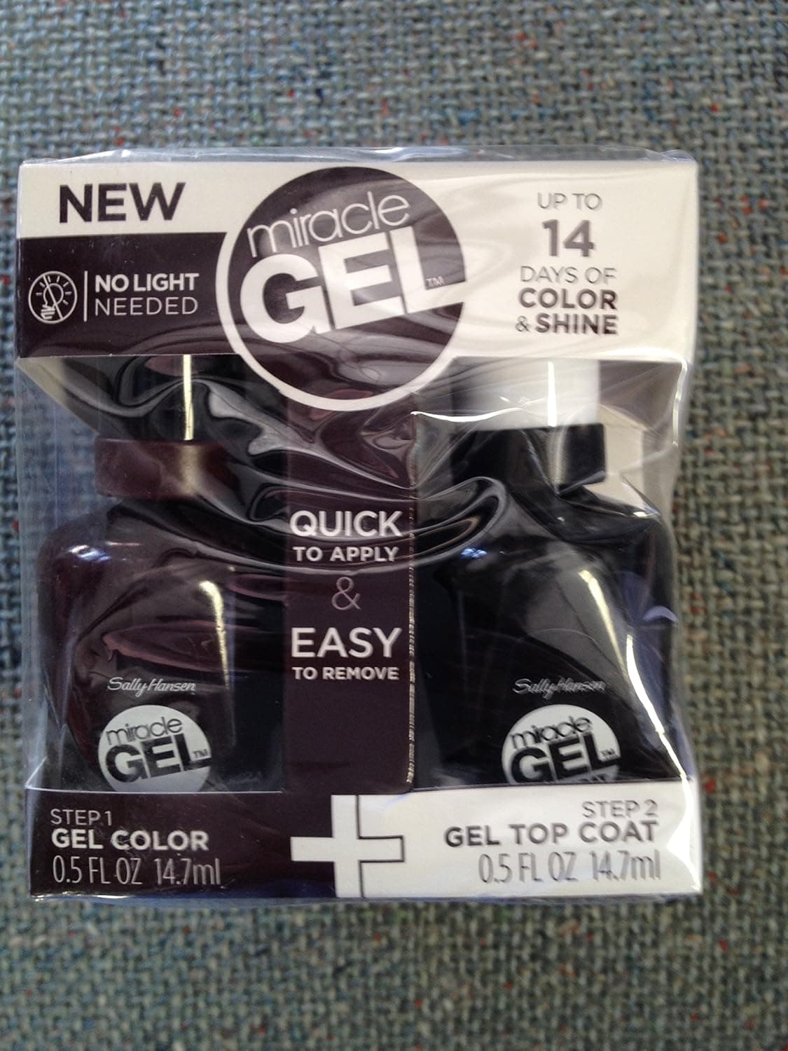 Sally Hansen Miracle Gel Nail Polish #480 "Wine Stock" + Gel Top Coat - .50 fl.oz. EACH