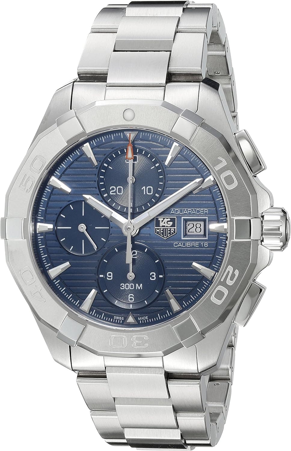 TAG Heuer Men's 'Aquaracer' Swiss Automatic Stainless Steel Dress Watch, Color:Silver-Toned (Model: CAY2112.BA0927)