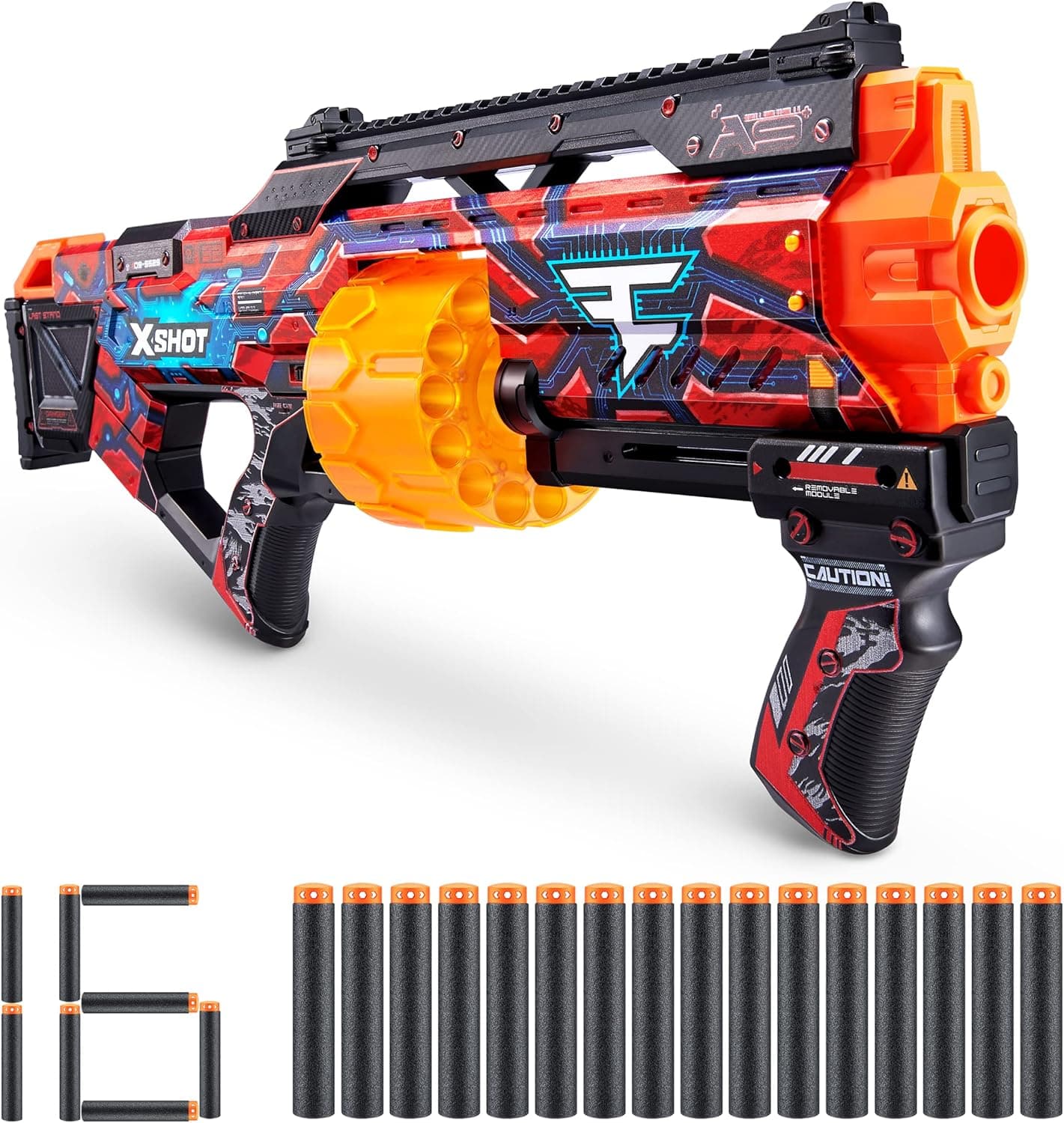 XShot Skins Last Stand Foam Dart Blaster (16 Dart) by ZURU X Faze Clan, Toy Foam Dart Blaster for Kids, Teens, Adults