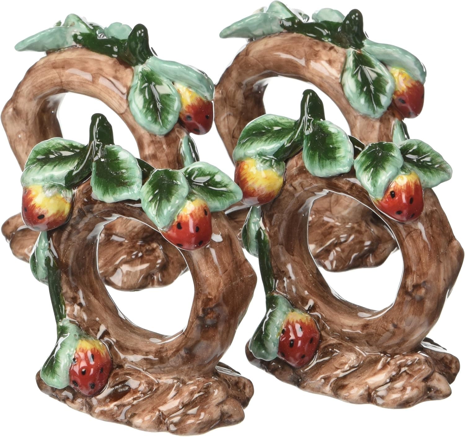 ATD 32404 Clay Molded Decorative Strawberry Napkin Rings
