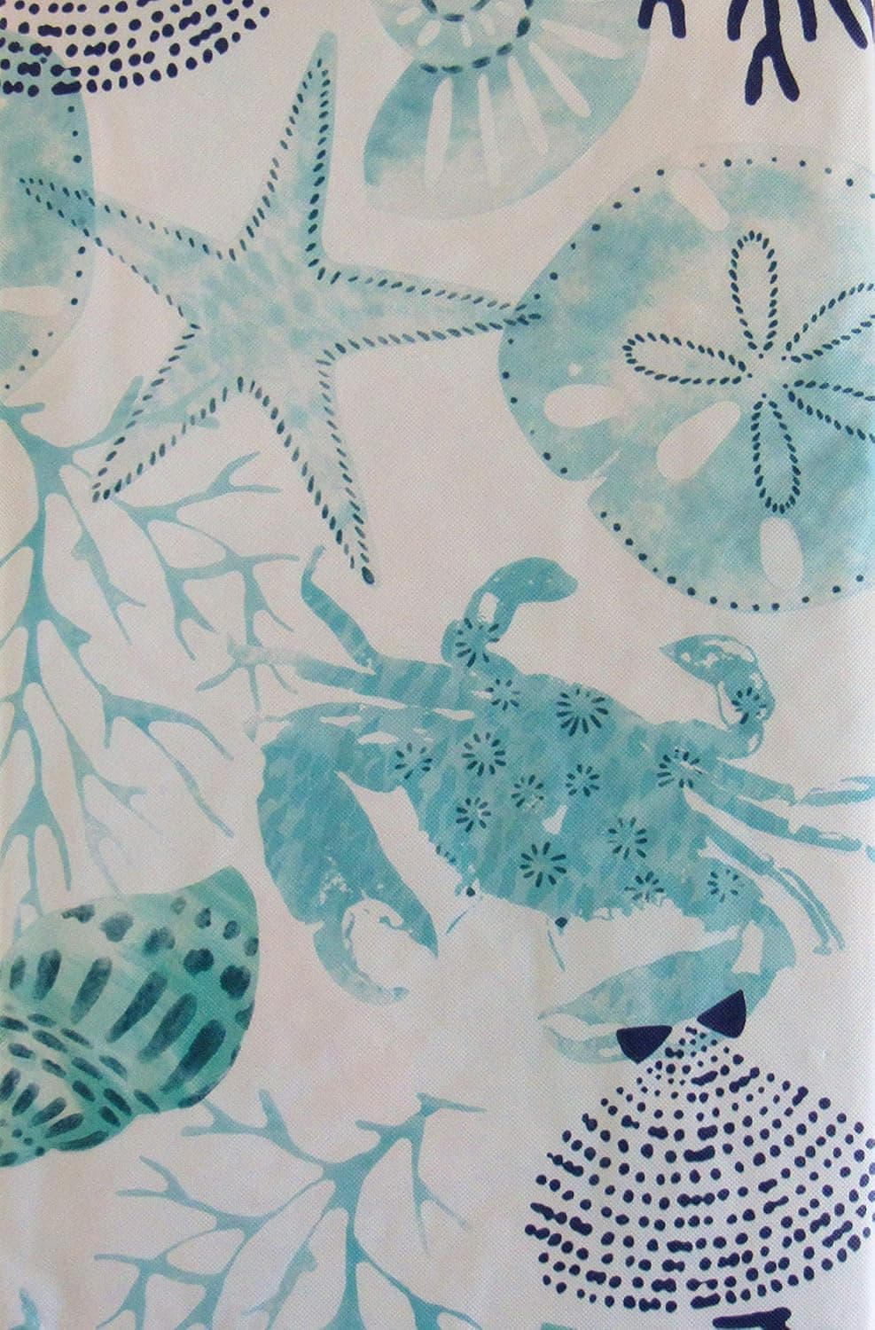 Sea Life Abstract Vinyl Flannel Back Tablecloth (52" x 52" Square)