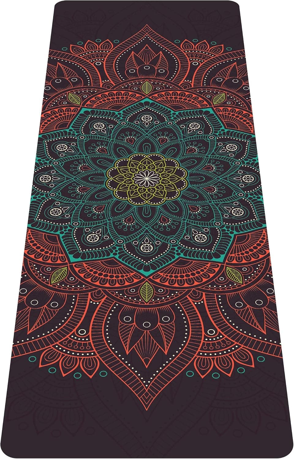 nuveti Printed Travel Yoga Mat-1/16 Inch Thick Non Slip Fitness Workout Mat with Carrying Bag, Foldable Lightweight Suede & Natural Rubber Yoga Mat for Yoga Pilates and Fitness 72" L x 24" W x 1.5mm