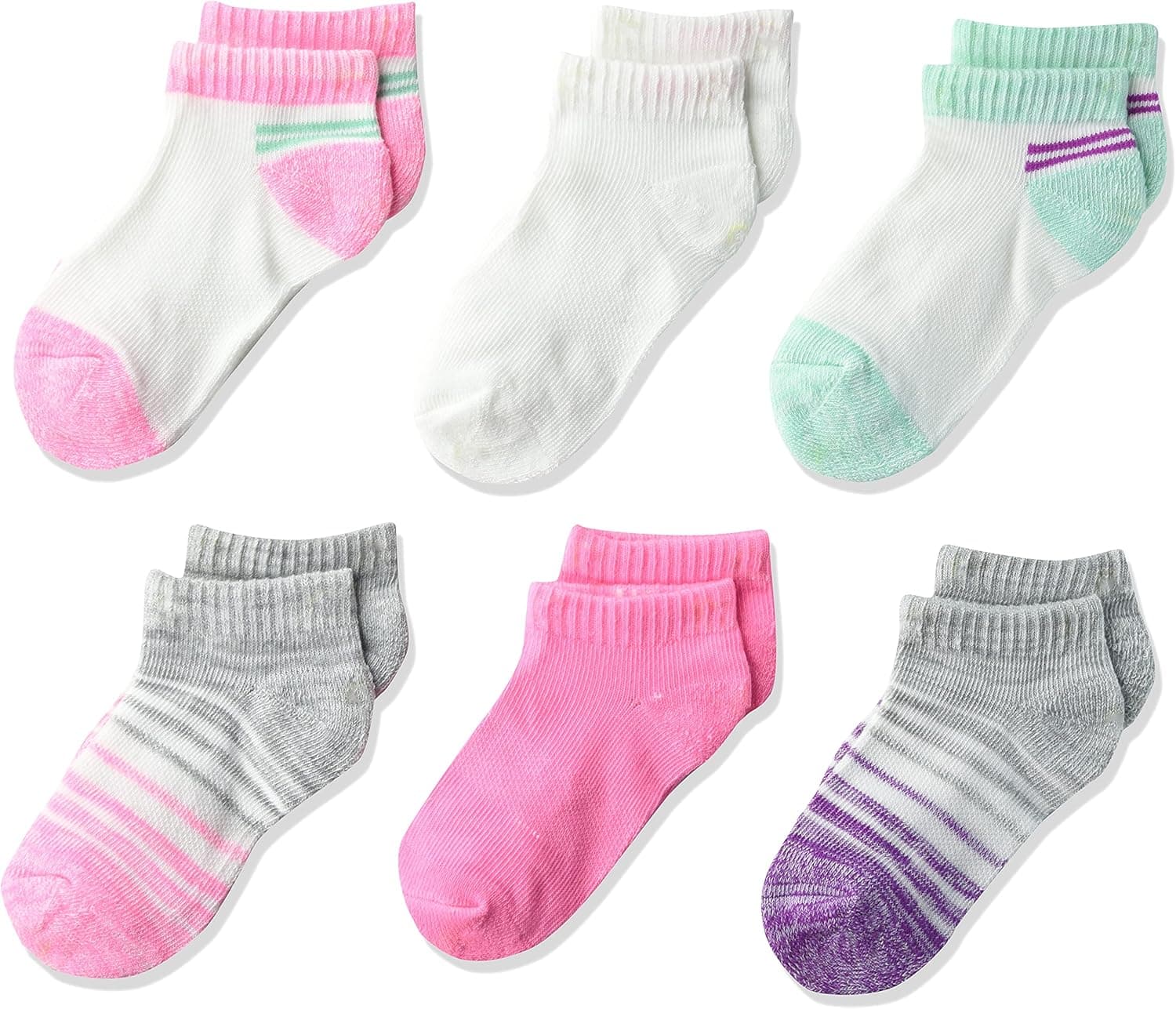Hanes Baby Girls' Lifestyle Comfort Low Cut Socks, 6-Pair Pack