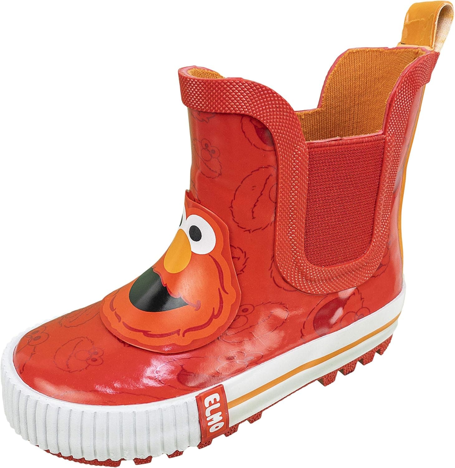 Sesame Street Toddler Rain Boots Elmo,Mid Height Slip On Boots,Toddler size 5 to Toddler size 9