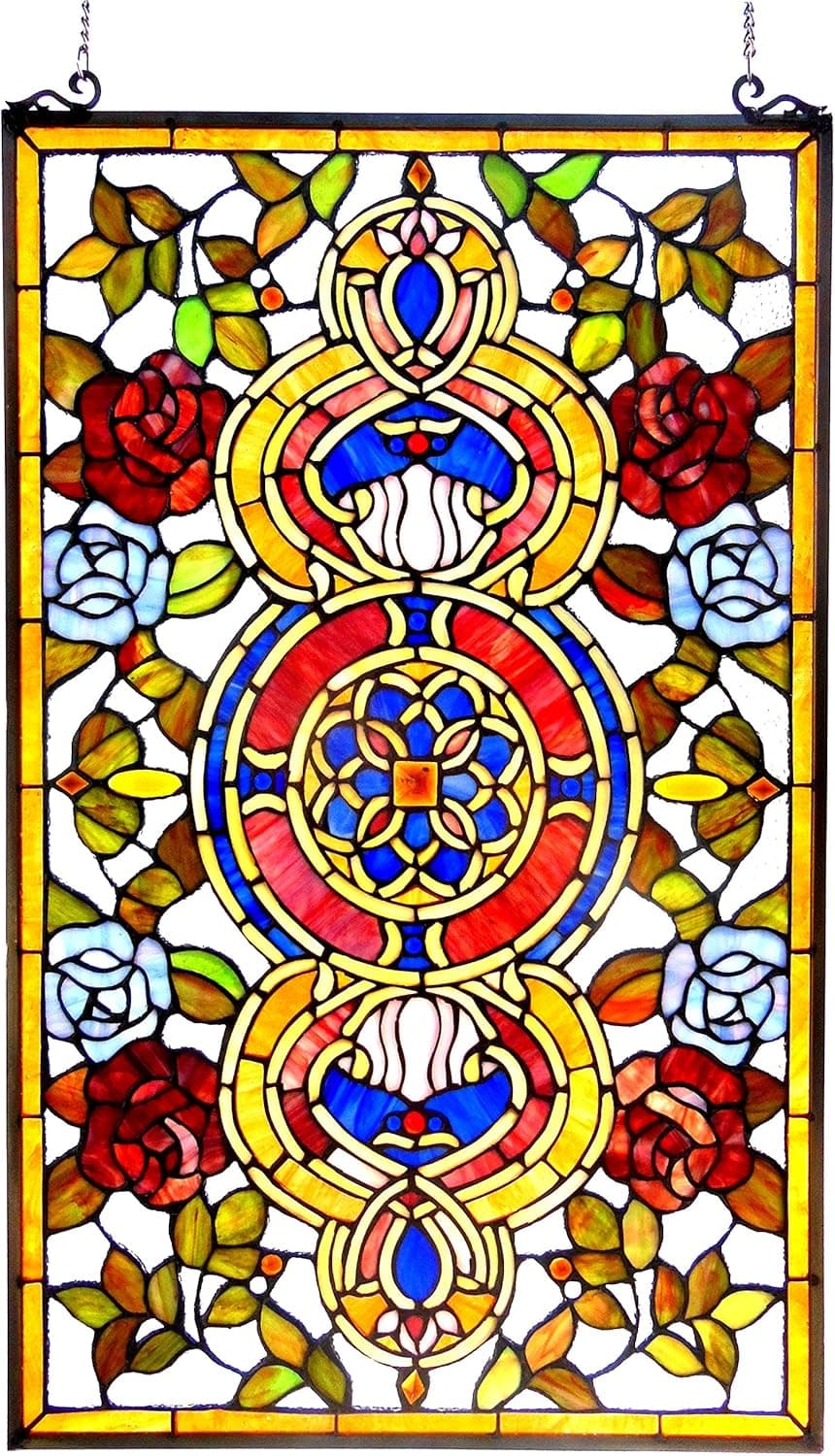 Chloe Lighting 20x32 Eureka SONARATiffany-Glass Victorian Window Panel