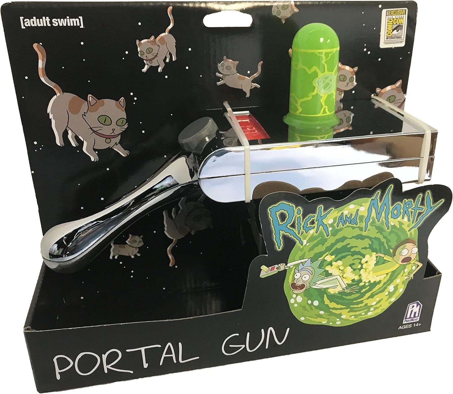 SDCC 2017 Exclusive Rick & Morty Chrome Portal Gun Toy with Sticker