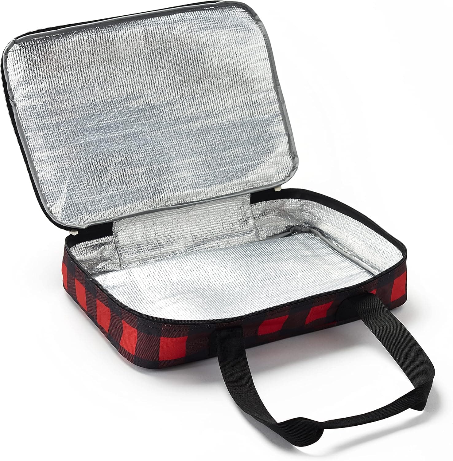 The Lakeside Collection Insulated Casserole Carrier, Thermal Travel Bag with Handles - Buffalo Check
