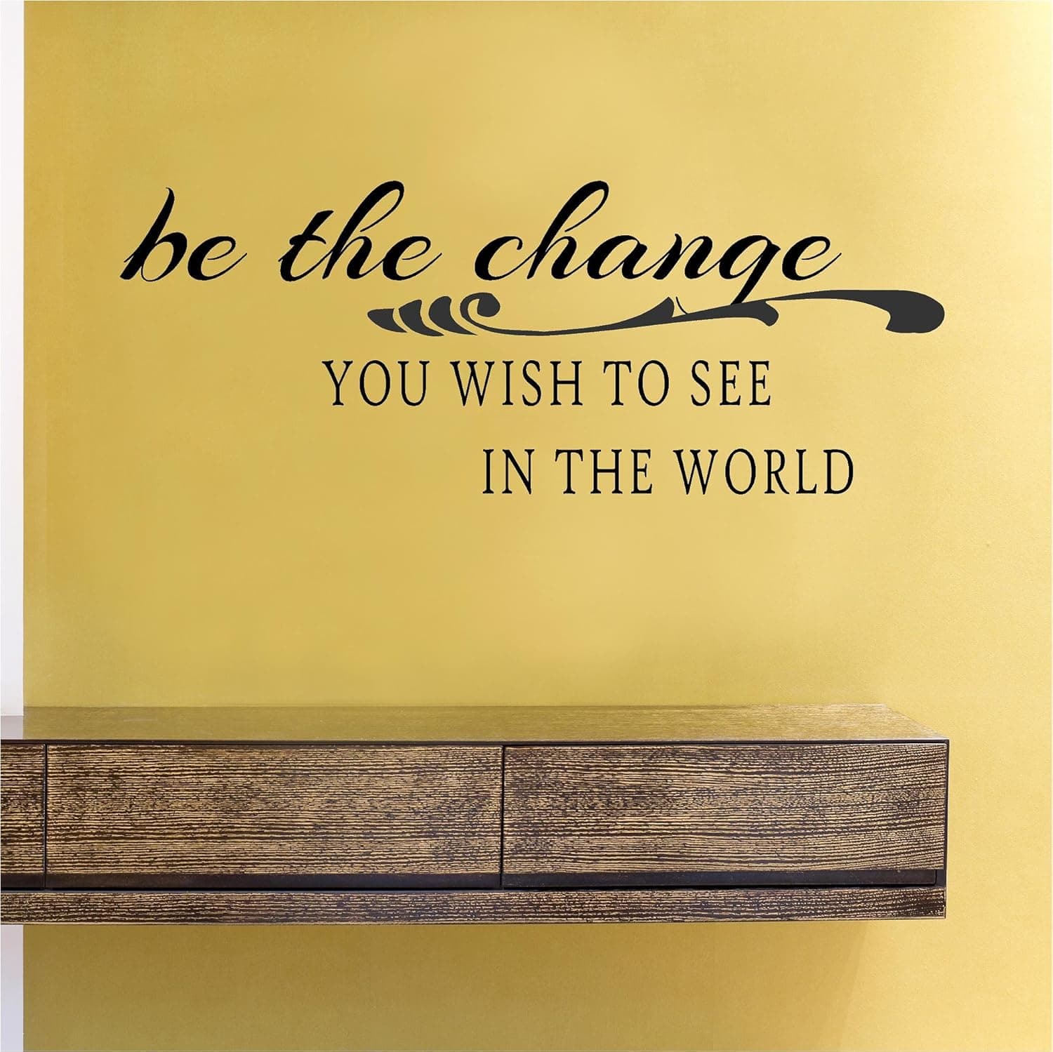 Be The Change You Wish to See in The World Vinyl Wall Decals Quotes Sayings Words Art Decor Lettering Vinyl Wall Art Inspirational Uplifting