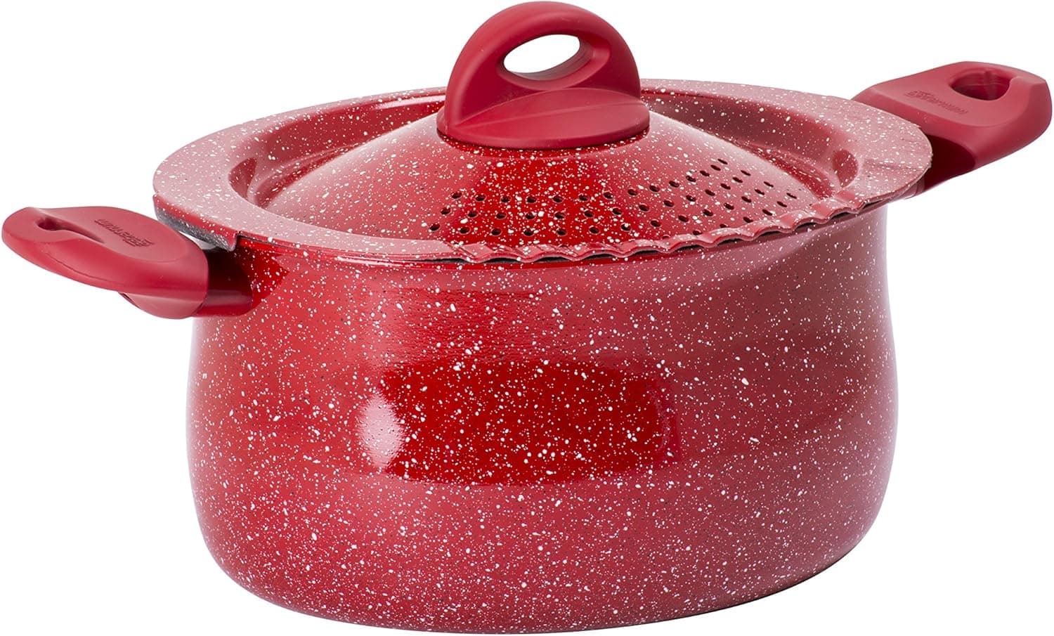 Bialetti Madame Rubino Induction Pasta Pot Universal, 10.24", Grey/Red