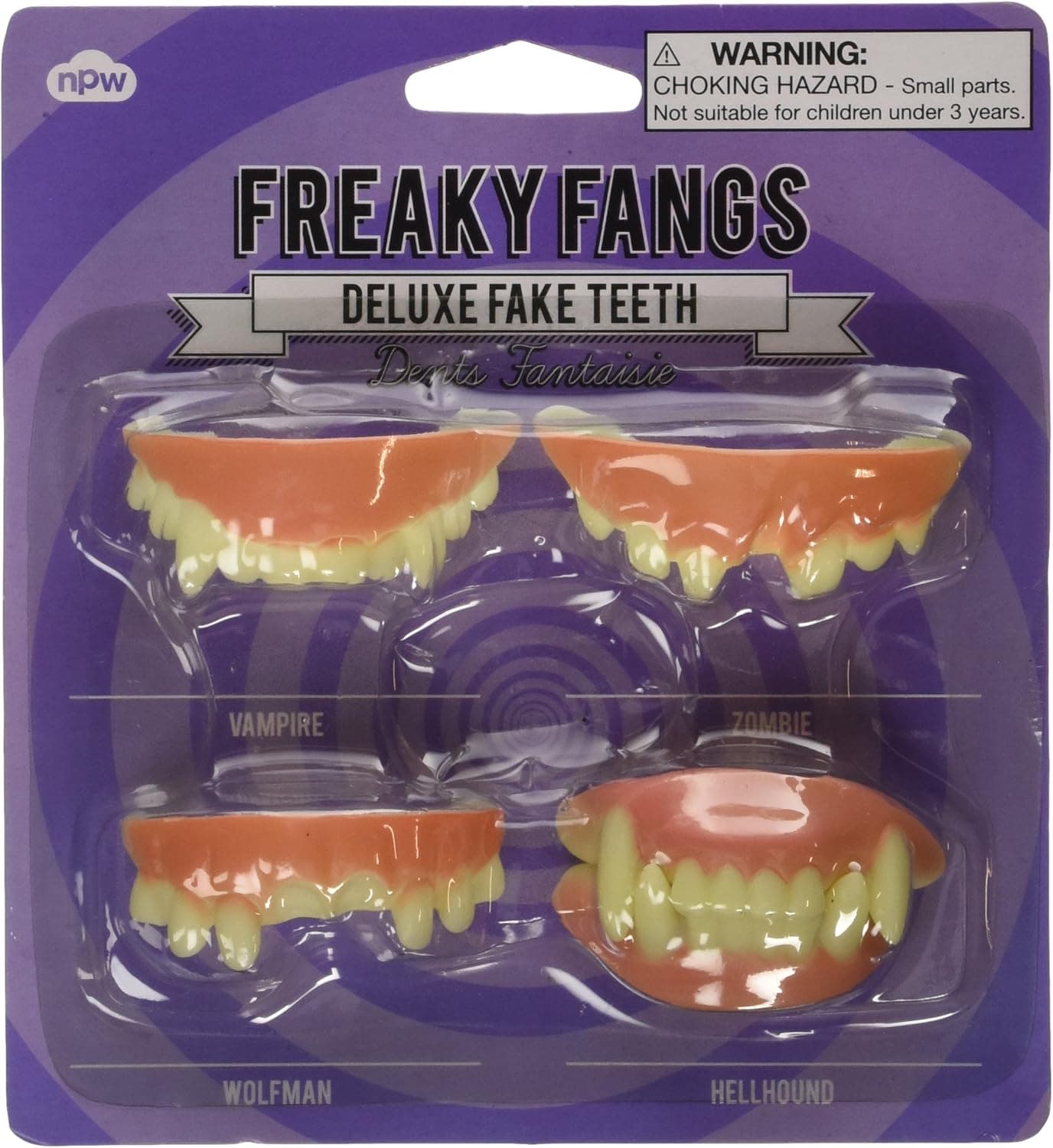 NPW W7305 Freaky Fangs Deluxe Fake Teeth Set, White