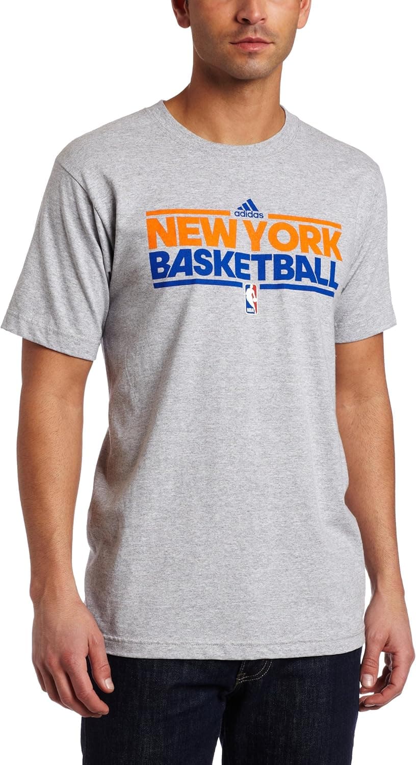NBA New York Knicks Practice Short Sleeve Tee (Grey, Medium)