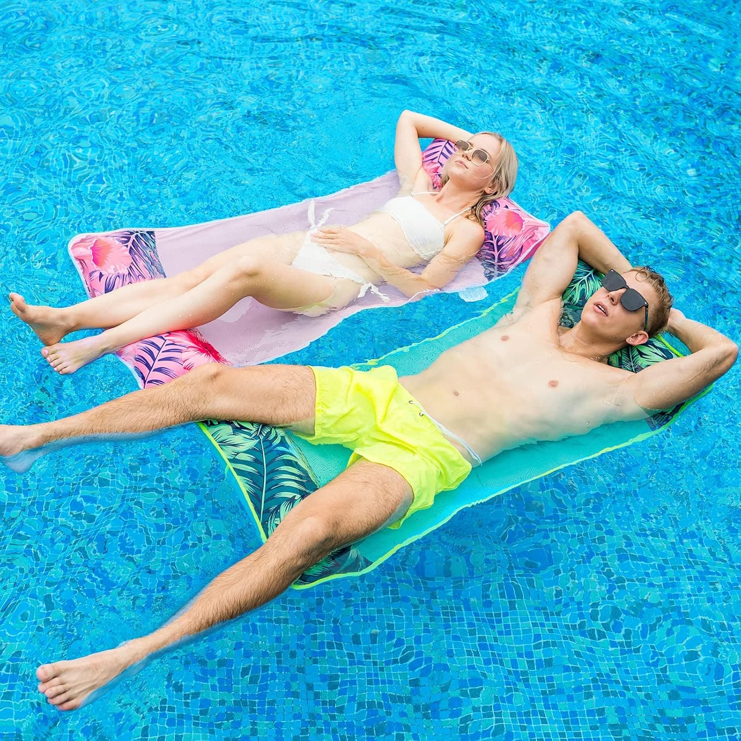 Pool Floats for Adult, Inflatable Pool Floats Water Hammock, Multi-Purpose Pool Hammock Pool Accessories Mesh Pool Float Inflatable Raft Portable Pool Lounger Chair