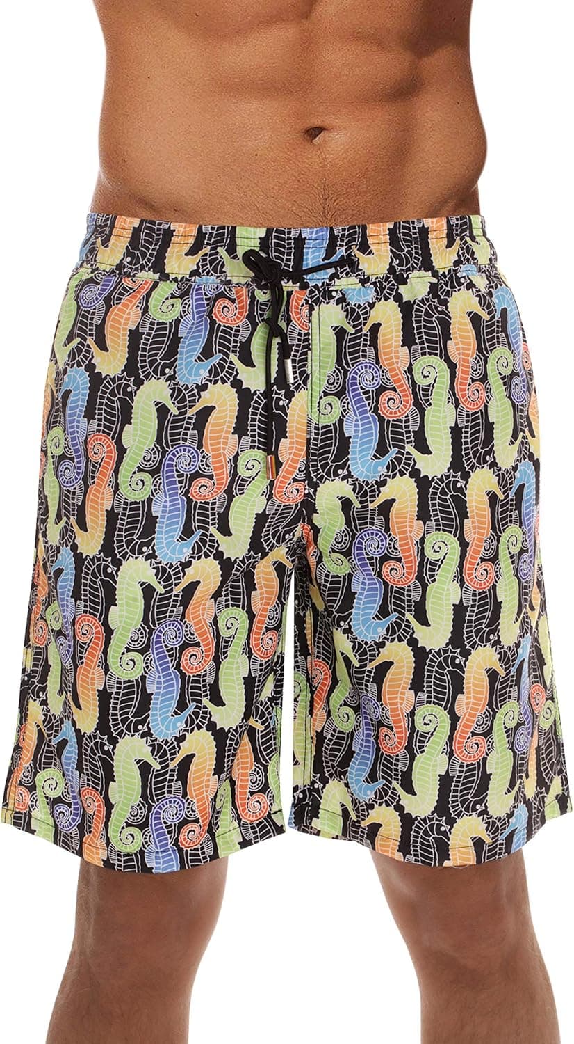 Whiskey and Oak Men’s Swimming Trunks Shorts with Pockets, Quick Dry Bathing Suit - Longer Length
