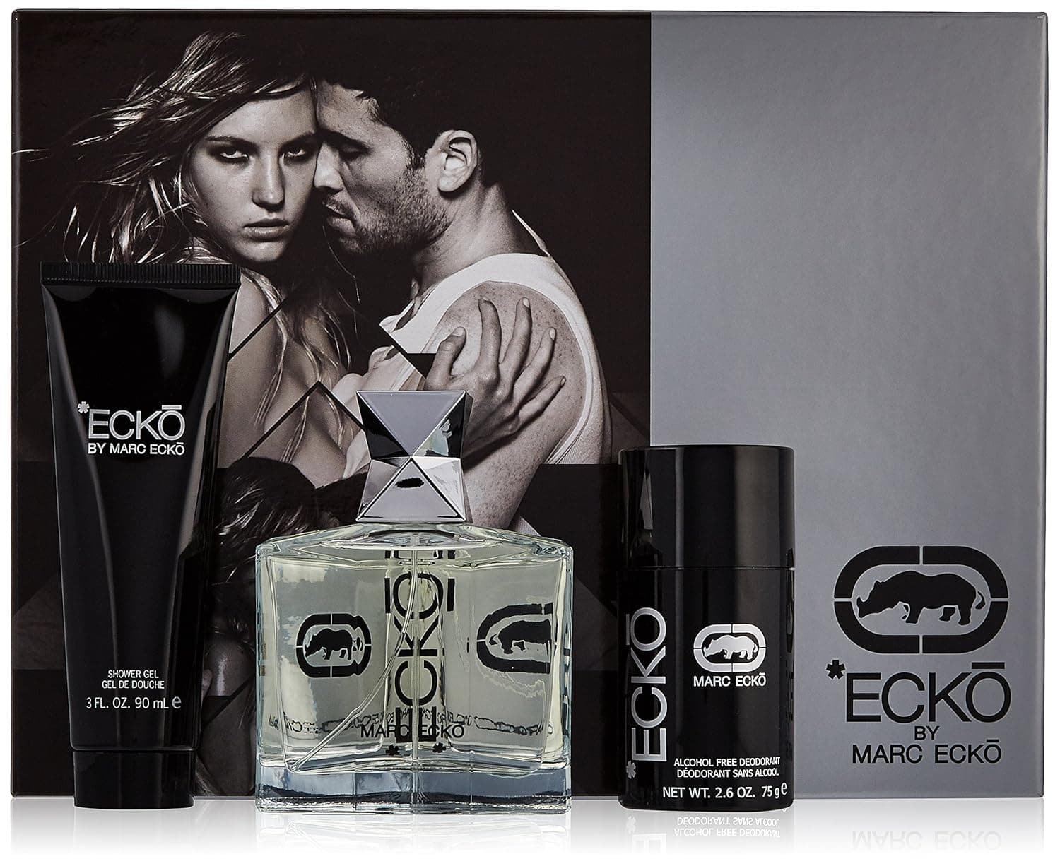 Marc Ecko Men Gift Set (Eau De Toilette Spray, Alcohol Free Deodorant Stick, Hair and Body Wash)