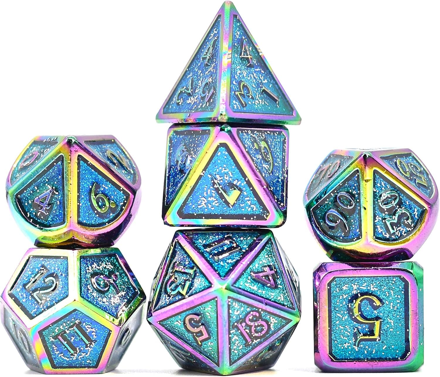 Cusdie DND Polyhedarl Metal Dice for Role Playing Game Dungeons and Dragons RPG and Pathfinder