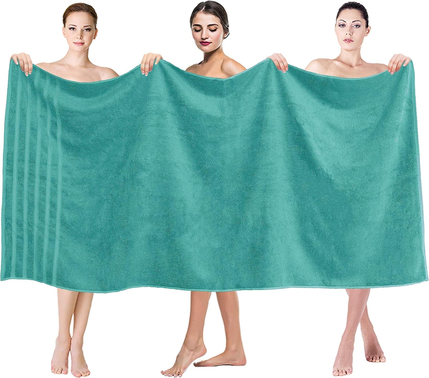 American Soft Linen, Oversized Bath Sheet, 35 in 70 in 100% Ringspun Cotton Bath Towel Sheets for Bathroom, Soft Absorbent Large Towels, Turquoise Blue