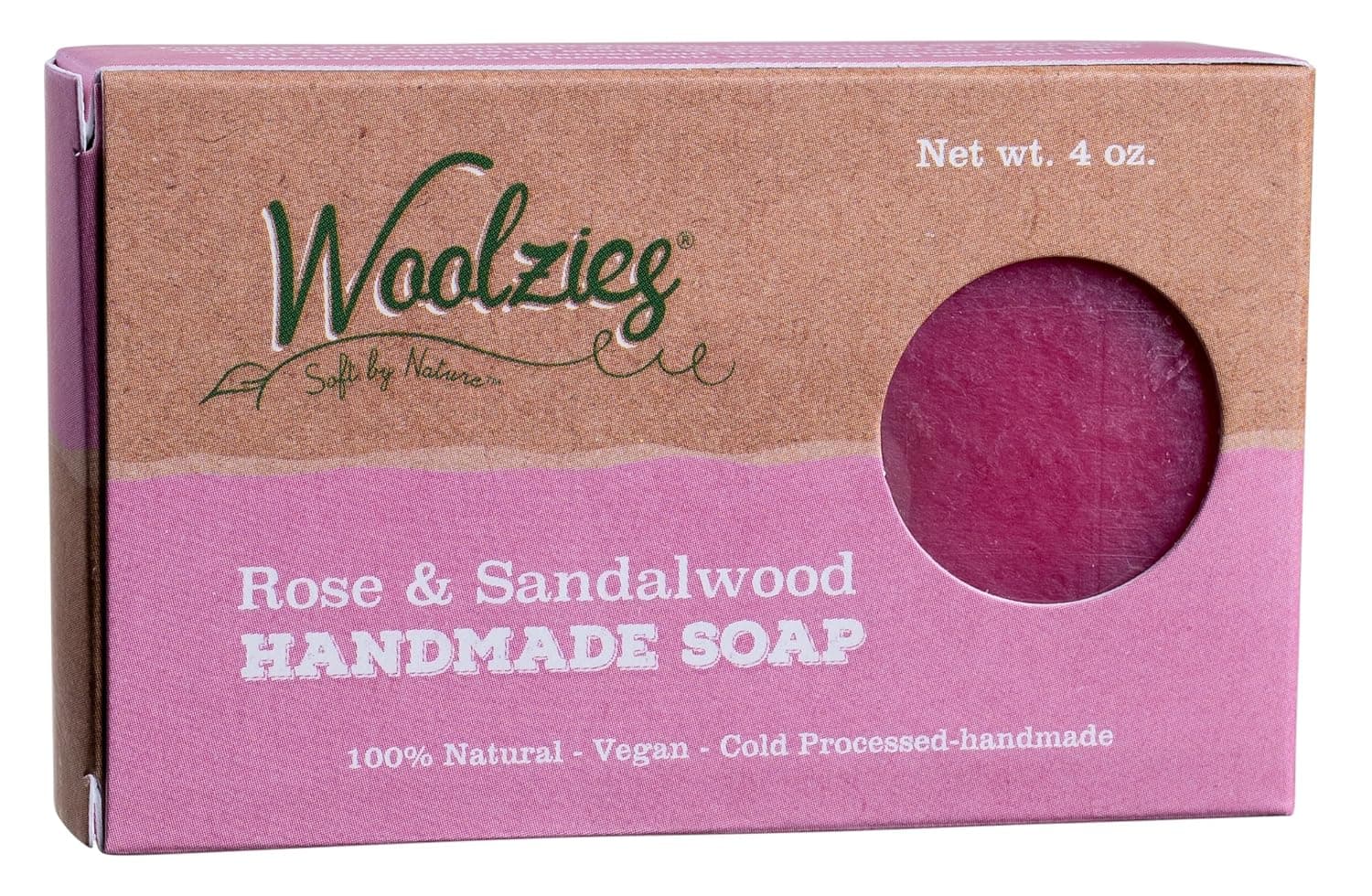 Woolzies 100% Natural Moisturizing Soap Bars, Hand made (1, Rose & Sandalwood)