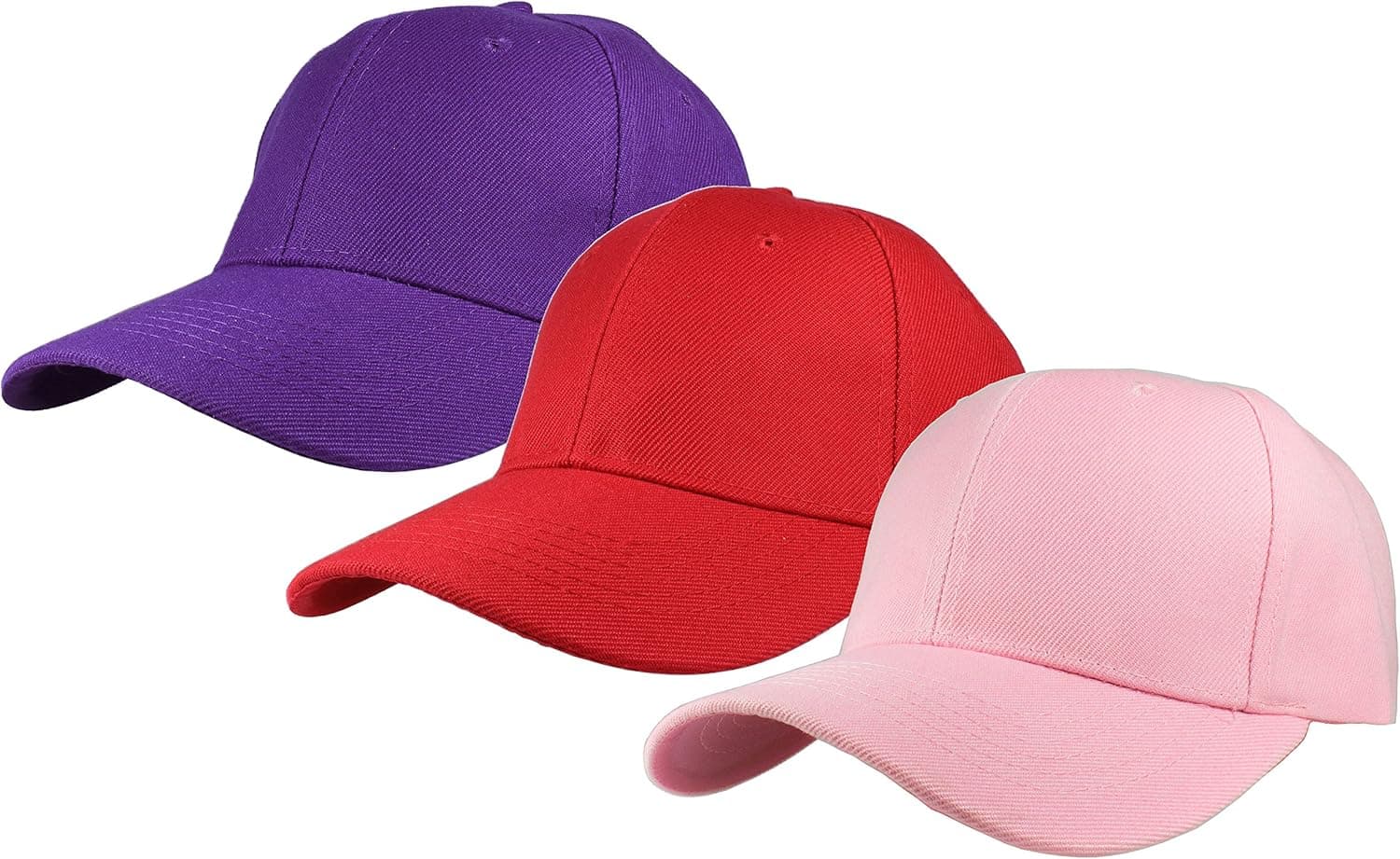 Gelante Plain Baseball Cap Adjustable Back Strap 3 PC