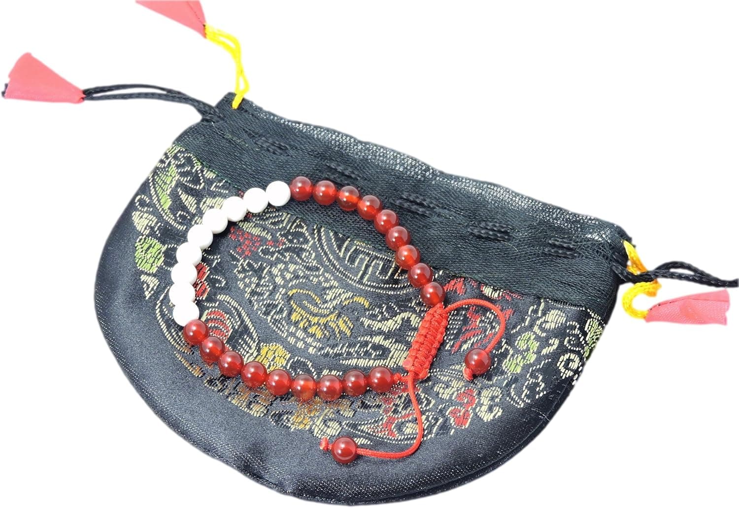 Hands Of Tibet Tibetan Mala Carnelian Conch Sheel Wrist Mala Yoga Bracelet for Meditation