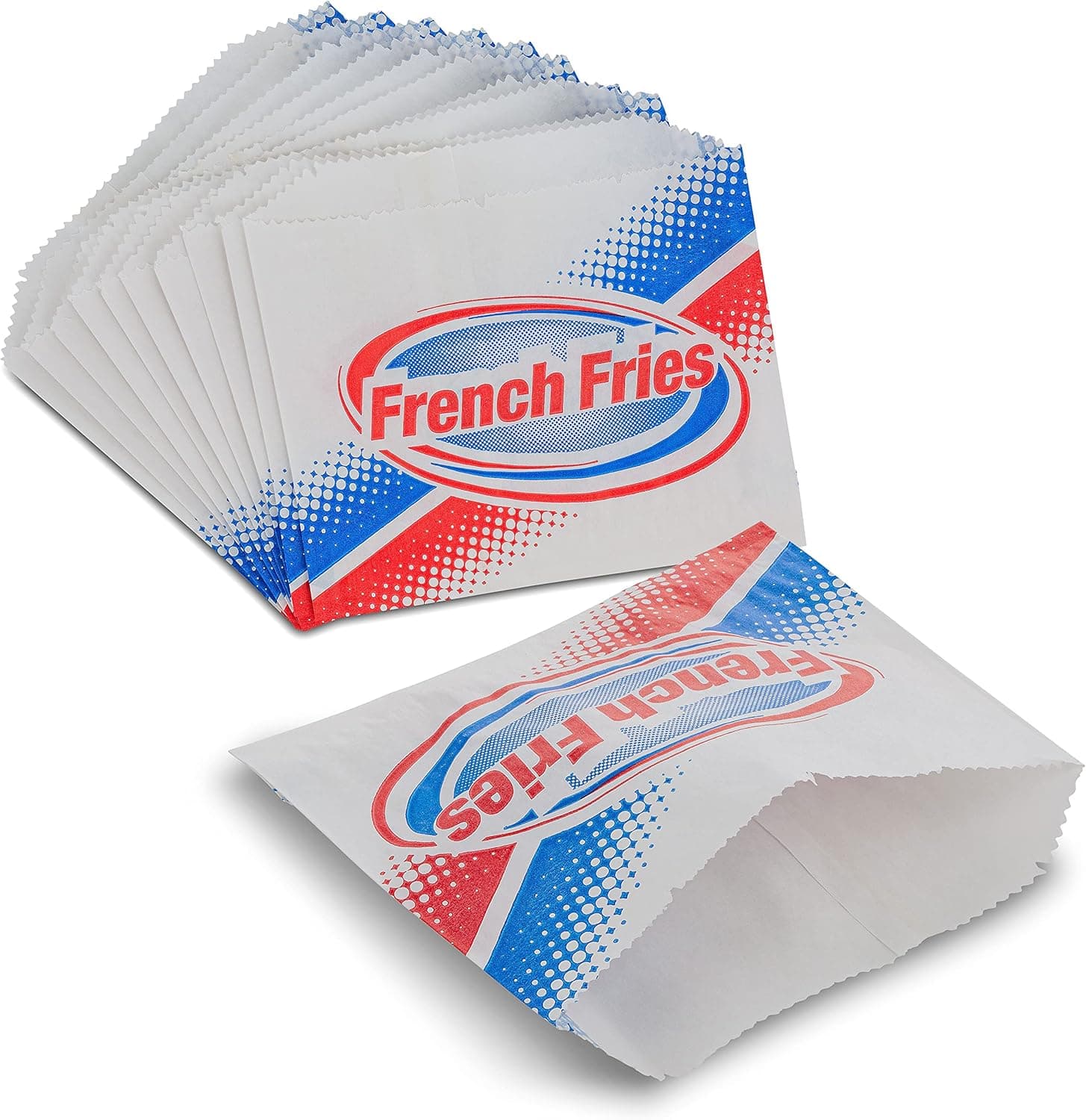 French Fry Wax Bag Wax Grease-Resistant - Size Small 4.5” x 3.5” Kids Size Portions by MT Products (100 Pieces)