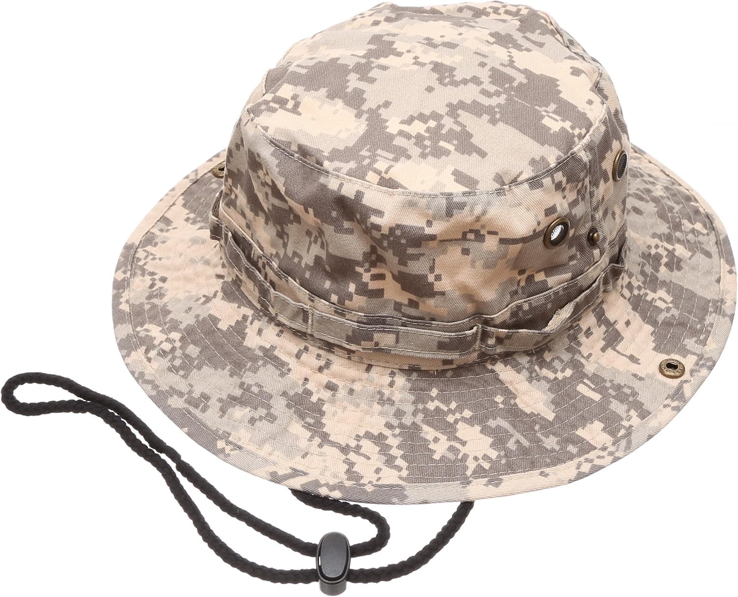 Summer Outdoor Boonie Hunting Fishing Safari Bucket Sun Hat with Adjustable Strap