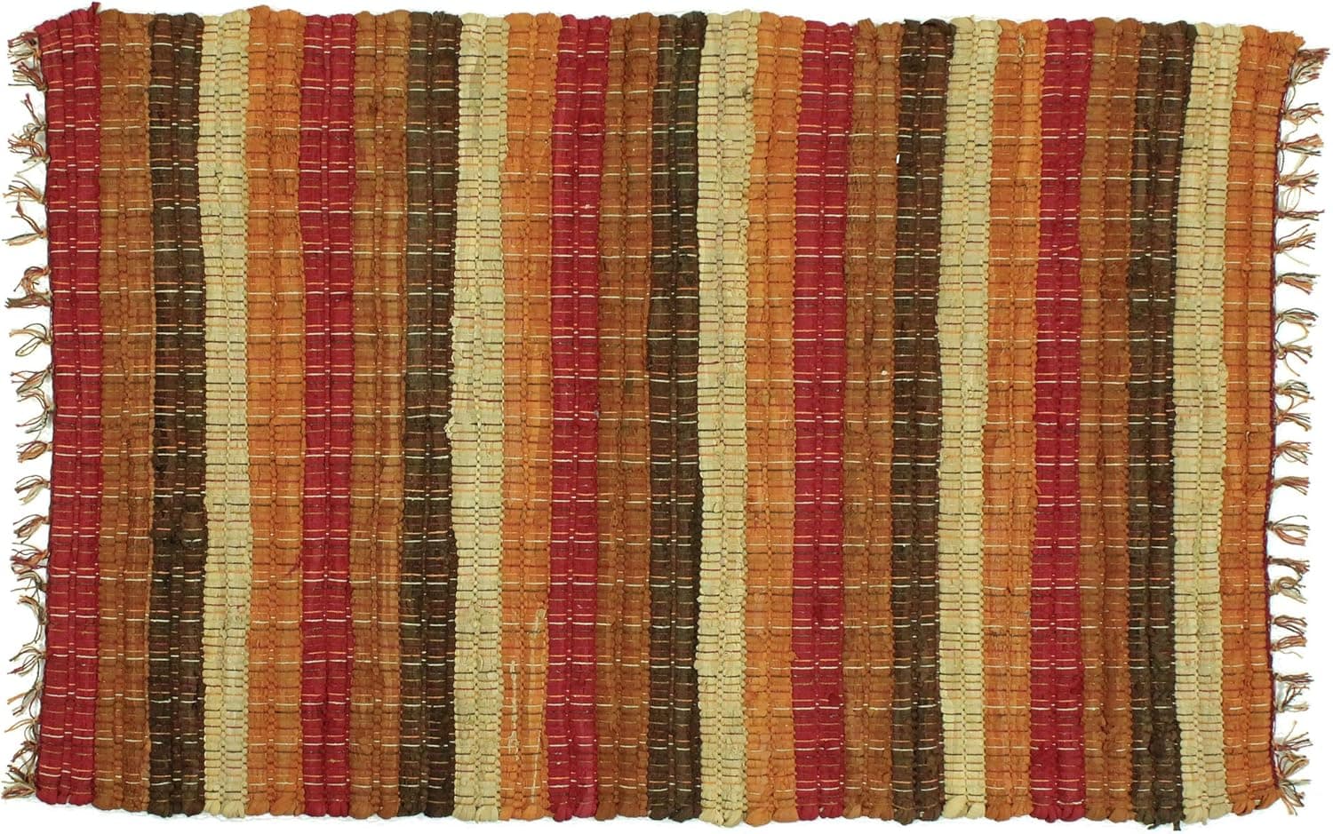 Lido Red Striped Rag Rug, 2 x 3