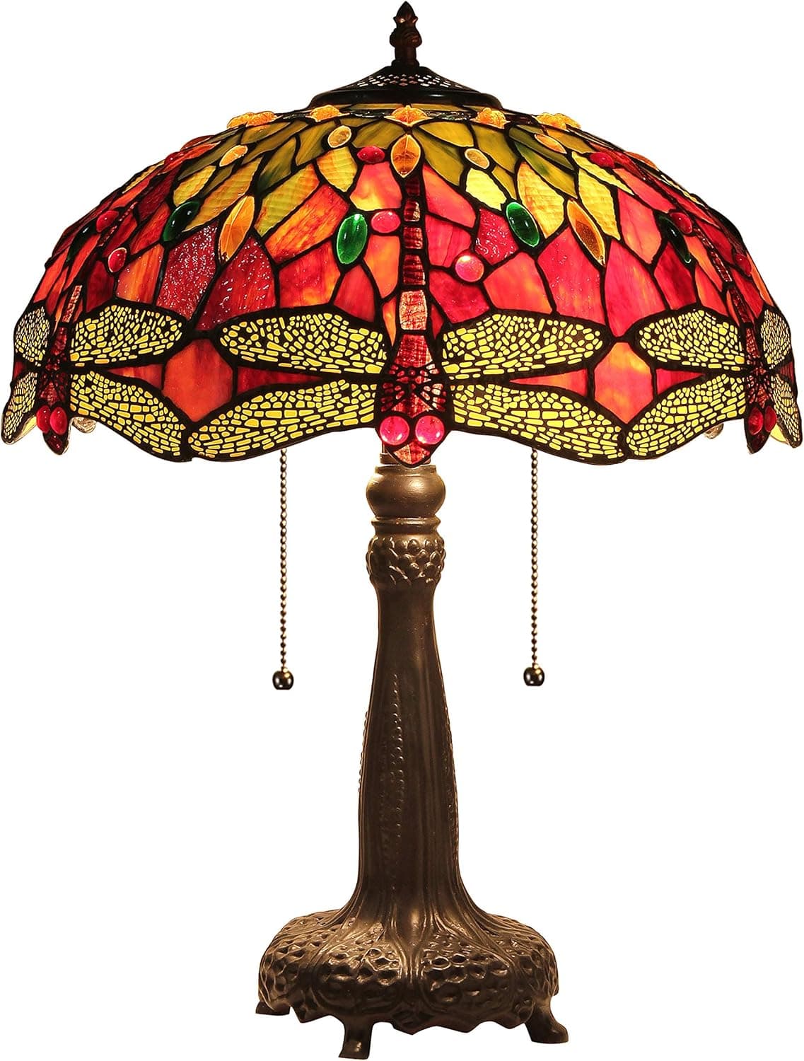 Chloe CH33471RD18-TL2 Table Lamp, One Size, Multi-Colored