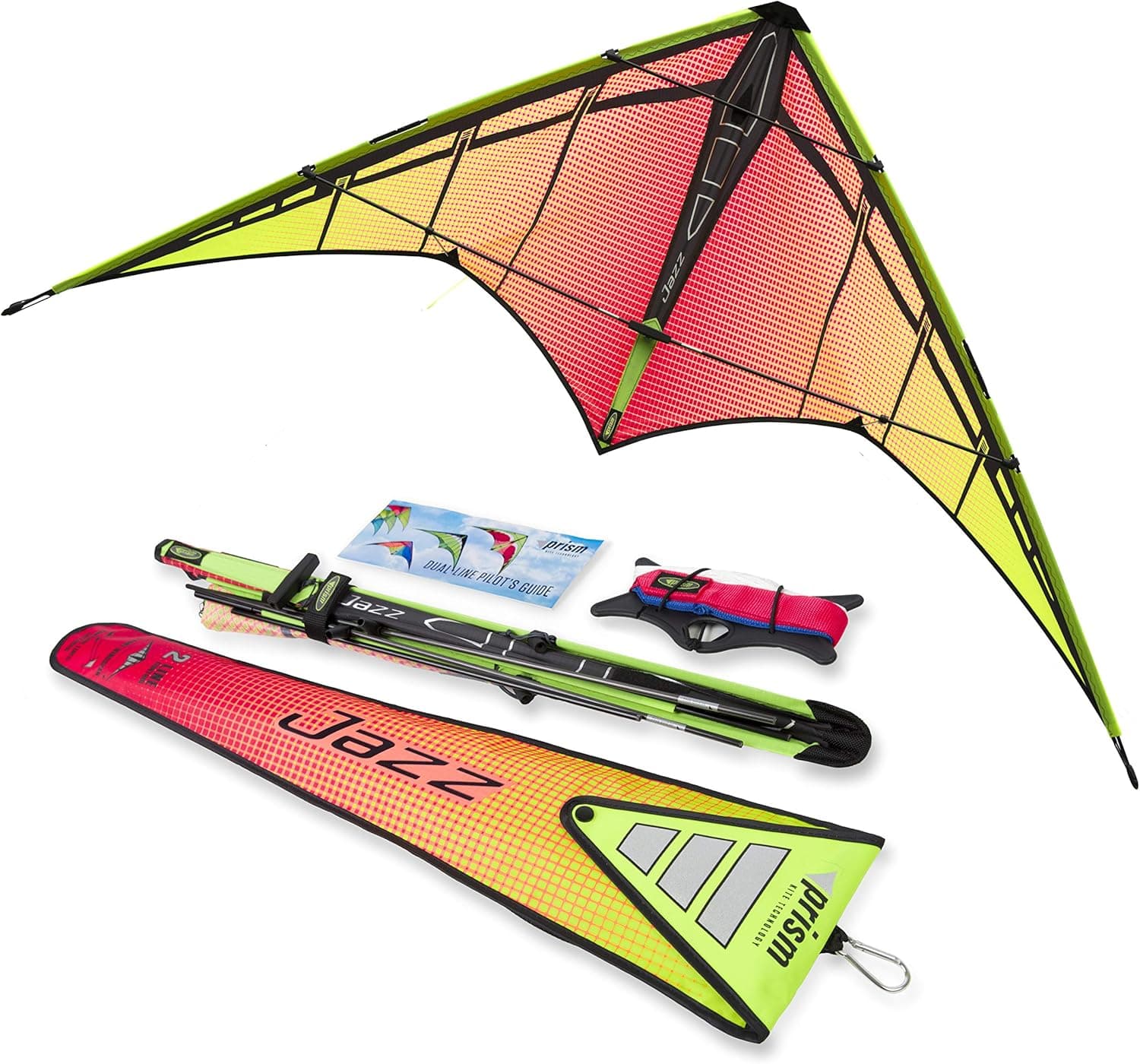 Prism Kite Technology Jazz Dual-line Sports Kite, Ready to Fly with Flying Lines, Wrist Straps, Winder, Instructions and Storage Bag