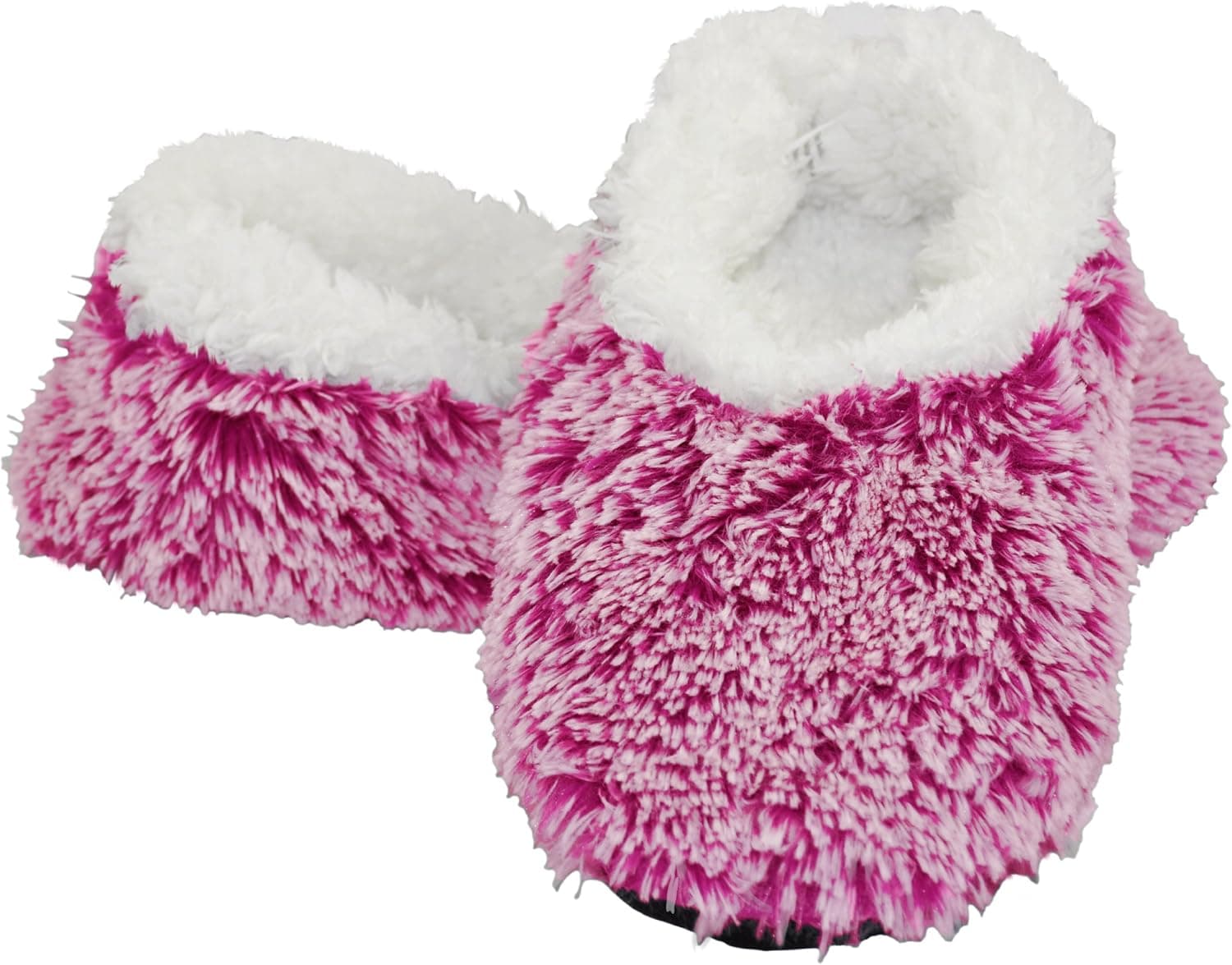 Snoozies Womens Extra Plush Two Tone Fleece Lined Footcoverings (Medium, Hot Pink)