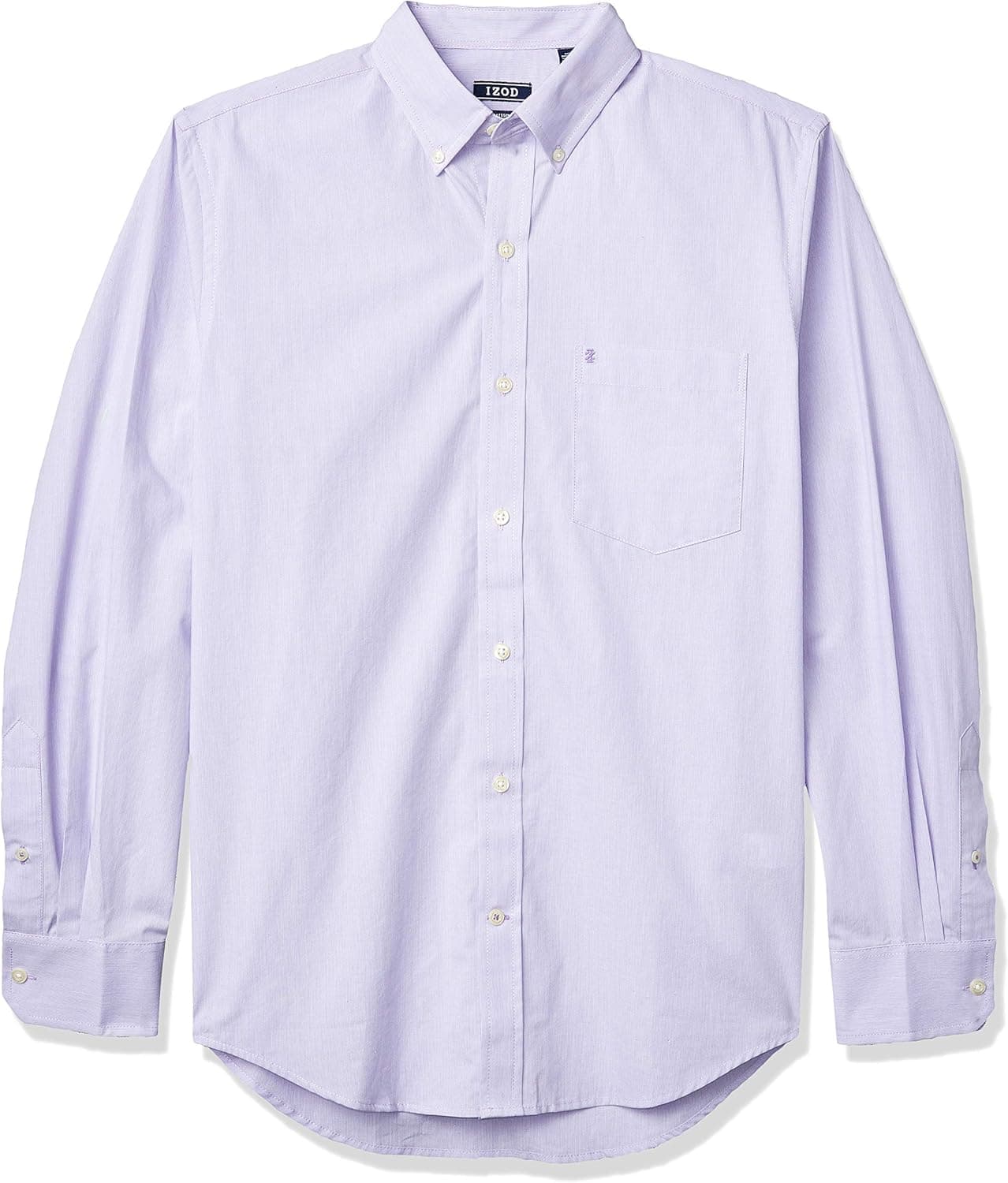 IZOD Men's Button Down Long Sleeve Stretch Performance Solid Shirt