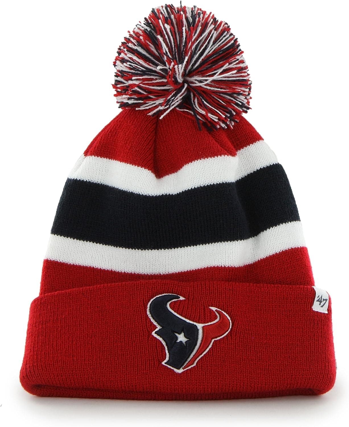 Houston Texans Red Breakaway Cuffed Pom Knit Beanie Hat / Cap