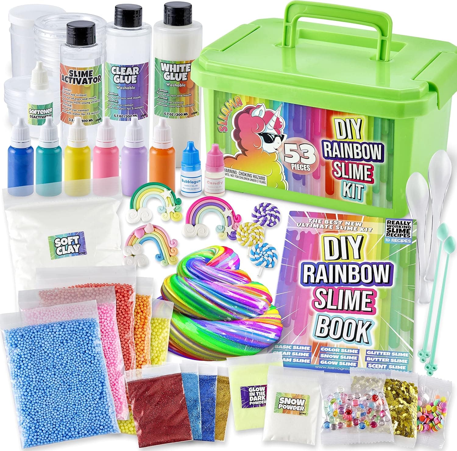 Laevo Rainbow Slime Kit for Girls and Boys | Slime DIY Supplies Slime Kits | Slime Making Kit Cloud Slime Kit for Boys | DIY Slime Kit for Kids