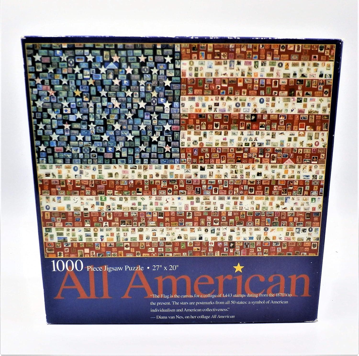 All American Stamp & Postmark Mosaic of US Flag 1000 Piece Jigsaw Puzzle