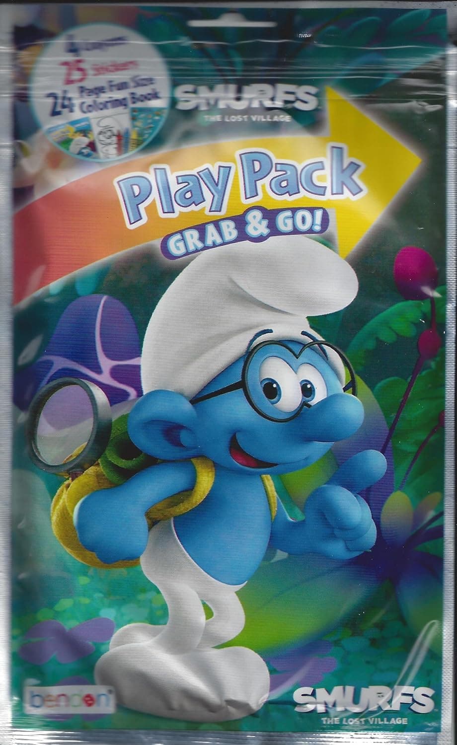 Smurfs Grab n Go Play Packs (12 Packs) Party Favors and 12 "Thank you" Cards