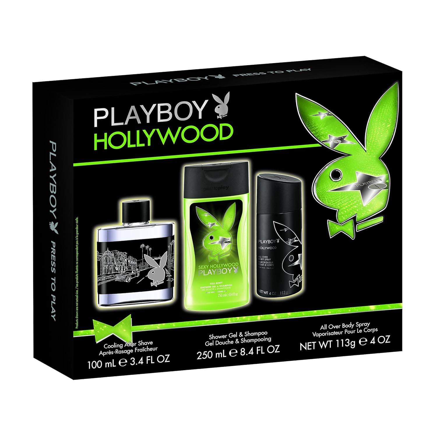 Playboy Male Hollywood 3 Piece Fragrance Set