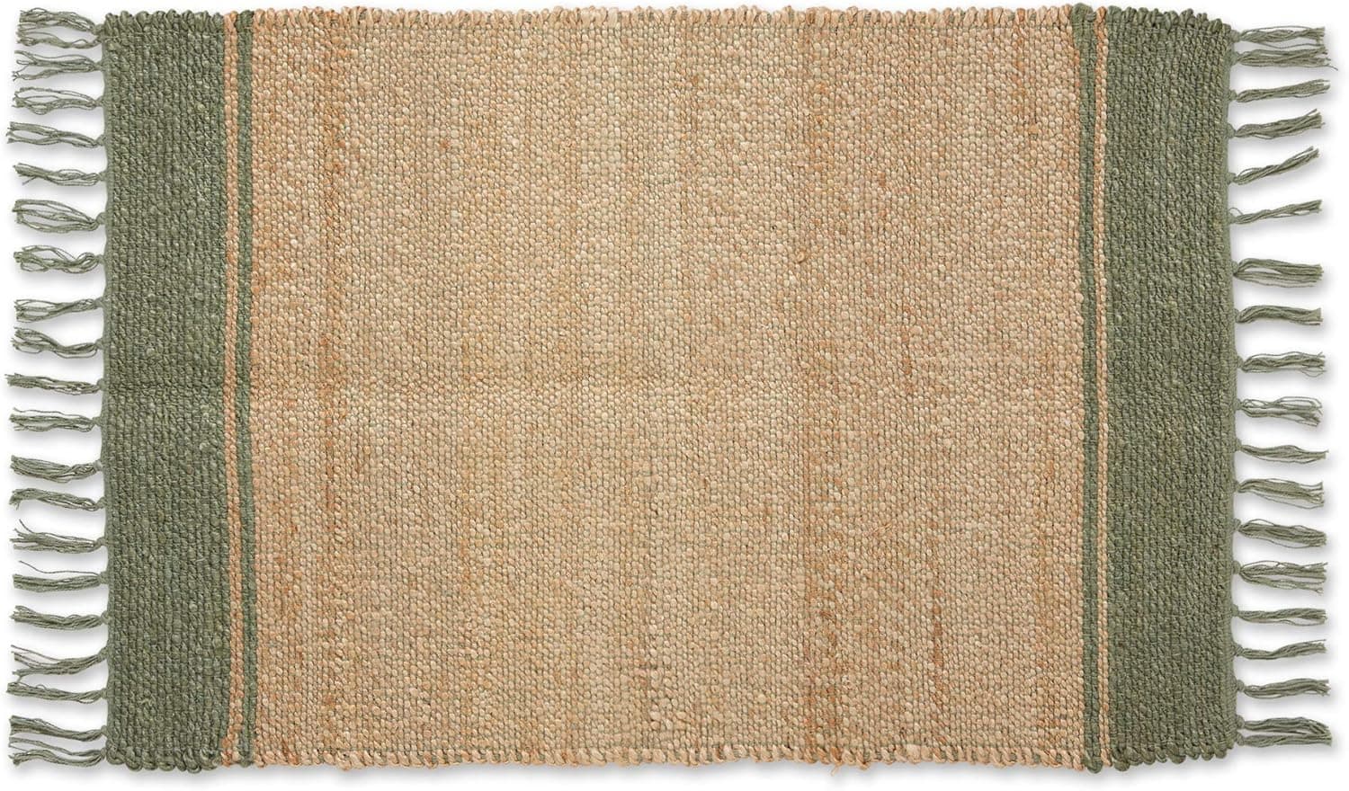 DII Woven Rugs Collection Hand-Loomed Jute, 2x3', Artichoke Stripes