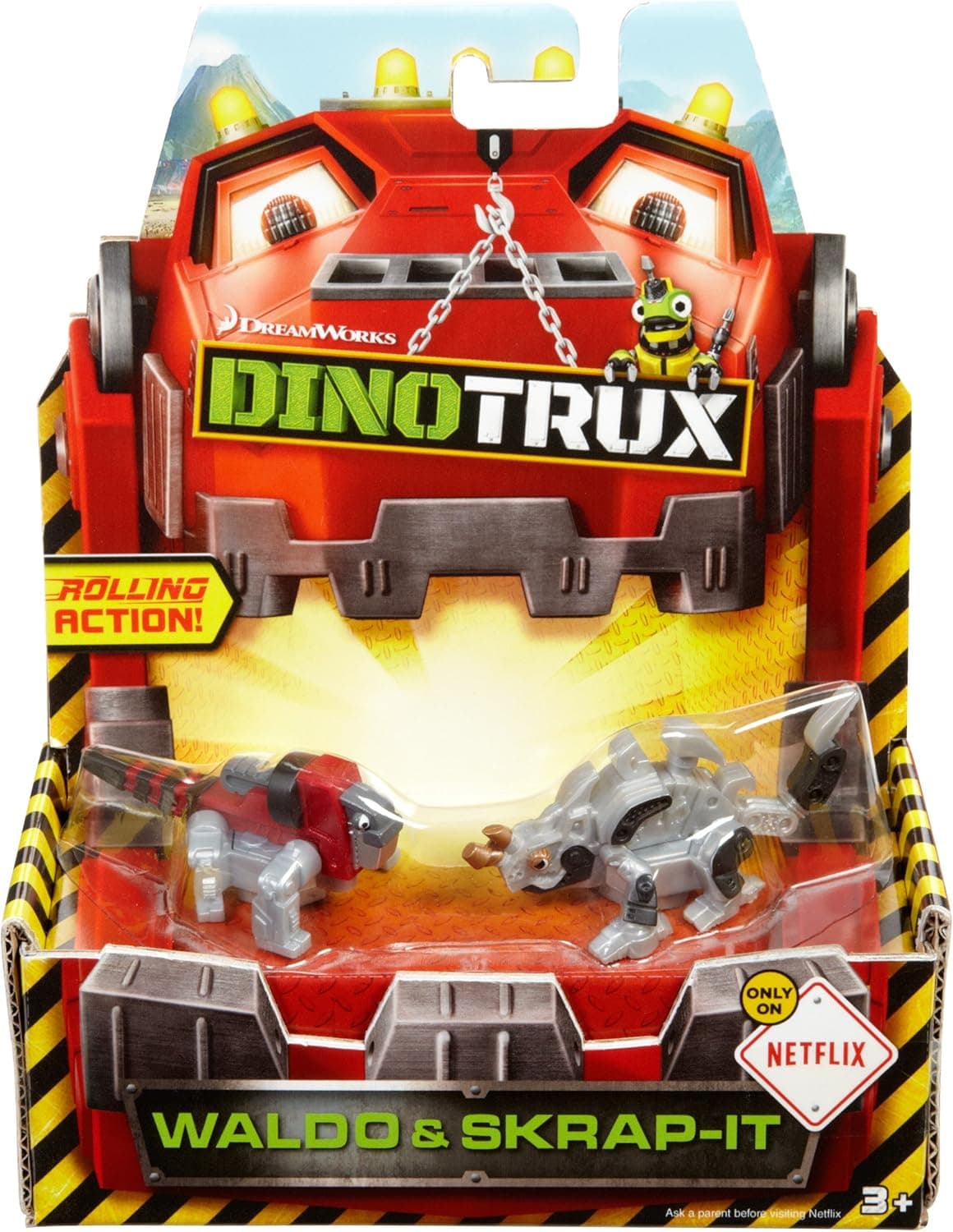 Dinotrux Diecast Basic Car Scrap-It & Waldo Vehicle (2 Pack)