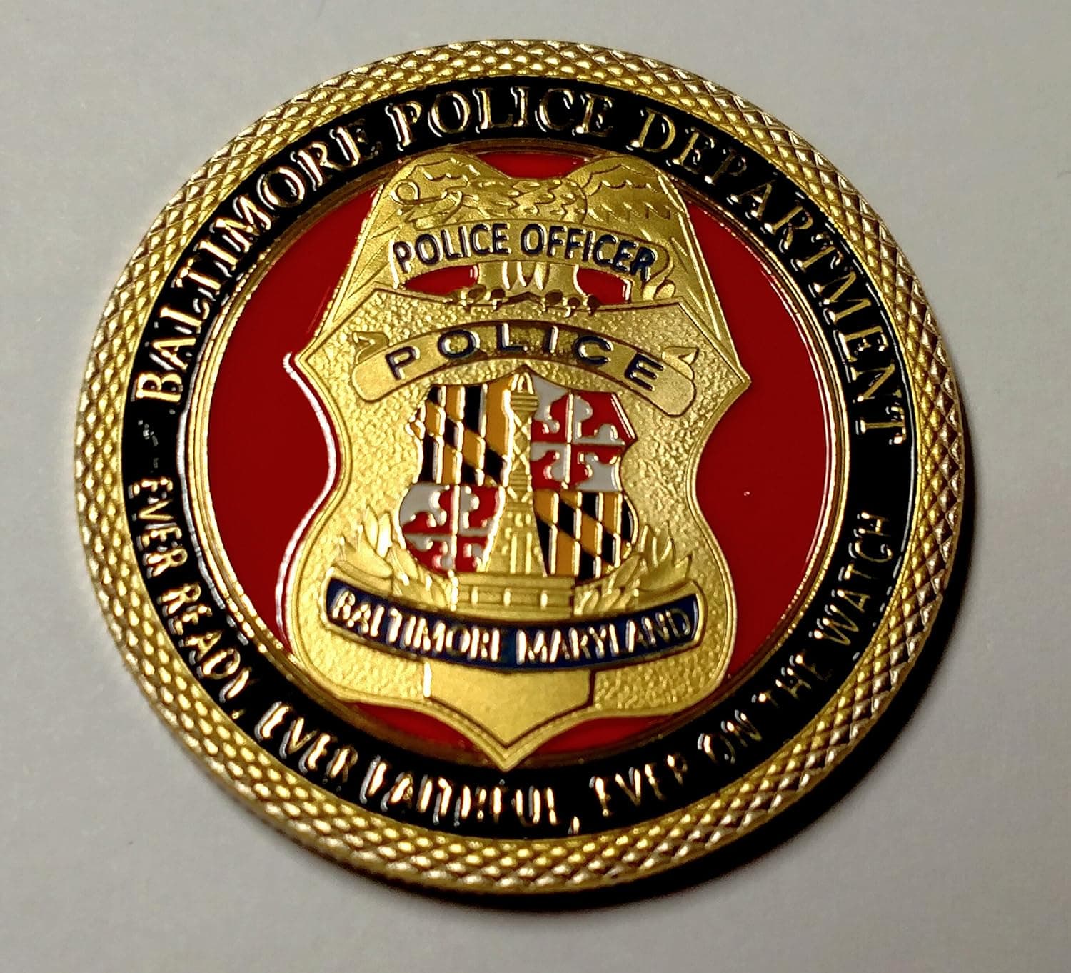 Baltimore Police Department Colorized Challenge Art Coin