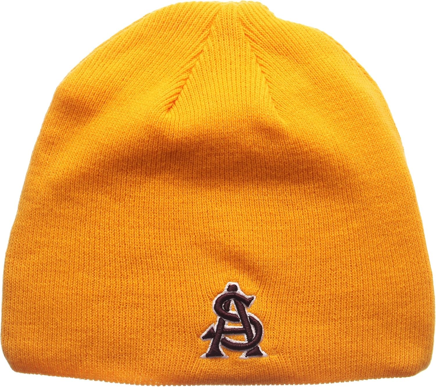 Zephyr ZHATS Edge Skull Cuffless Classic Beanie Hat NCAA Winter Knit Toque Cap
