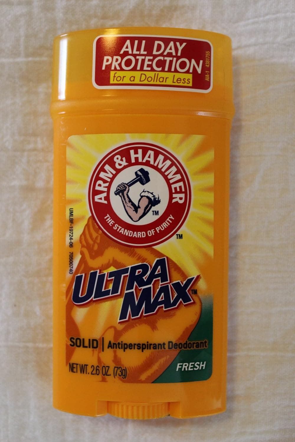 Arm & Hammer Ultramax Deodorant Antiperspirant Invisible Solid Wide Stick, Fresh, 2.6-Ounce (Pack of 6)