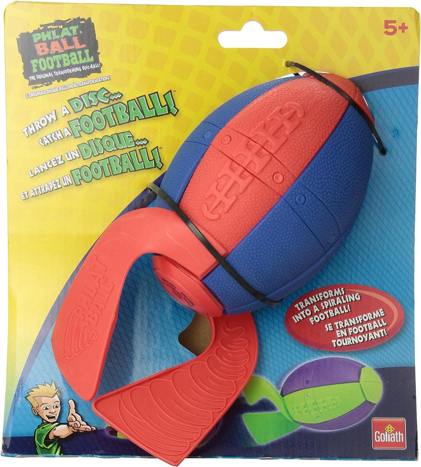 WAHU Goliath Phlat Ball Football, Red/Blue