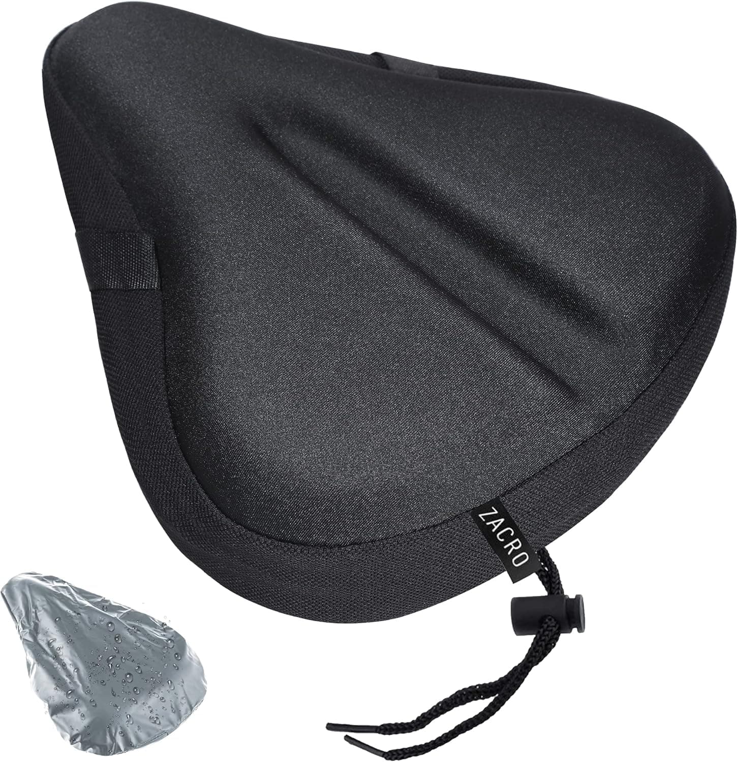 Zacro Bike Seat Cushion - Gel Padded Bicycle Saddle Cover for Men & Womens Comfort, Compatible with Peloton, Stationary Exercise or Cruiser Bicycle Seats