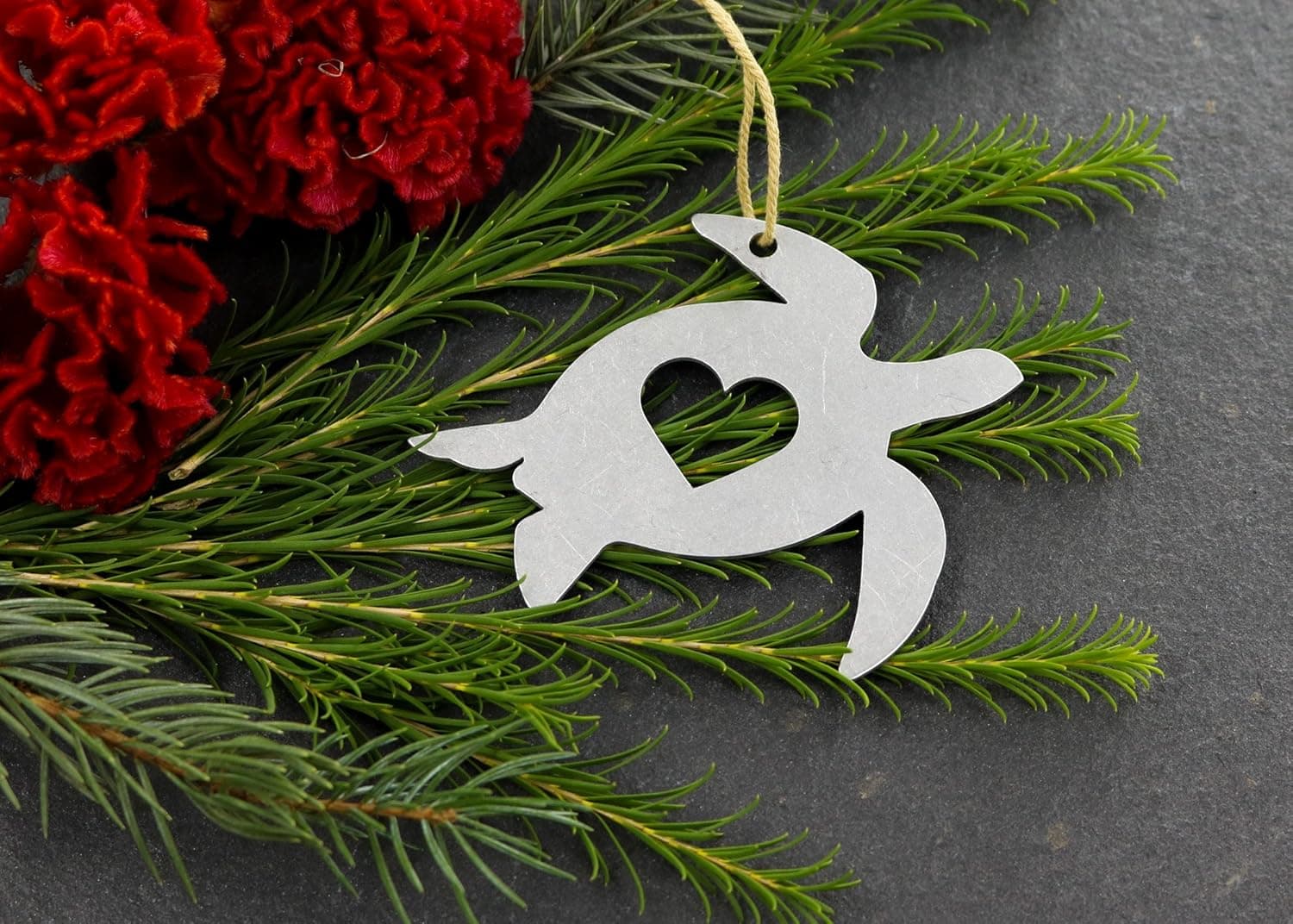 Iron Maid Art Love Turtle Animal Christmas Ornament Rustic Aluminum for Her Him Home Fall Decor Wedding Favor Thanksgiving